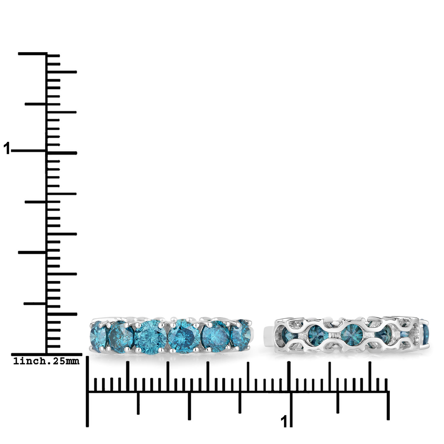 5.29 Carat Genuine Blue Diamond 14K White Gold Earrings