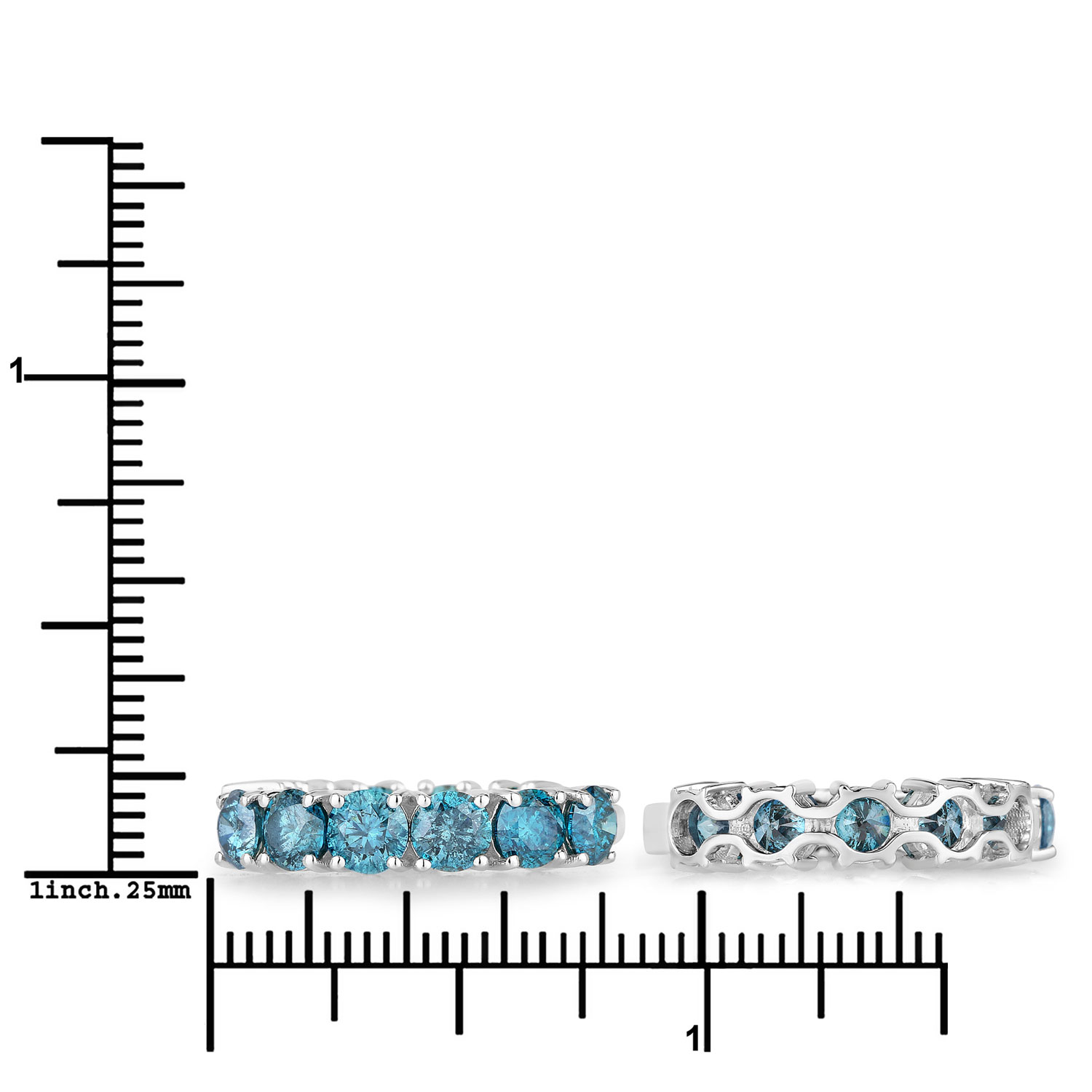 6.89 Carat Genuine Blue Diamond 14K White Gold Earrings