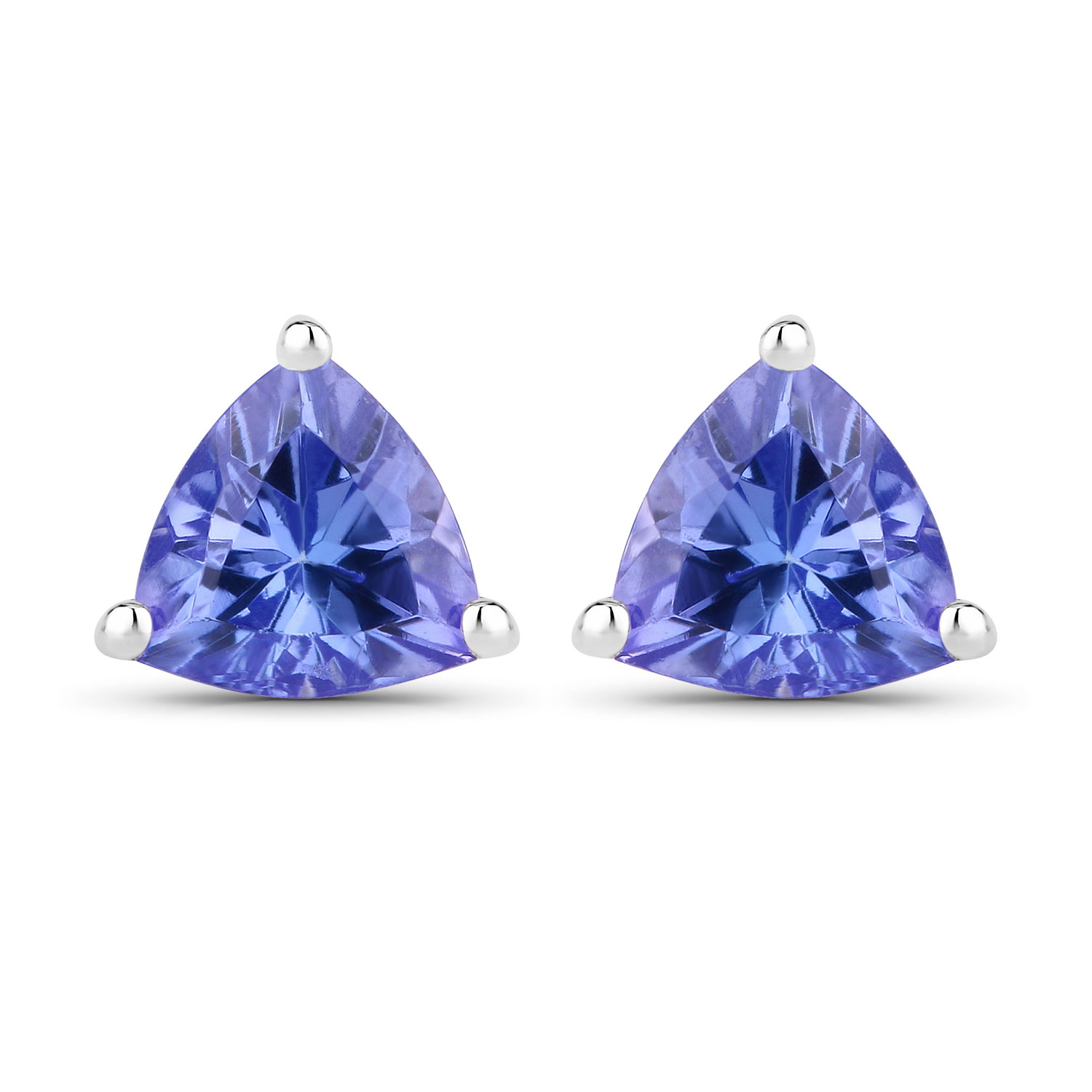 0.46 Carat Genuine Tanzanite .925 Sterling Silver Earrings
