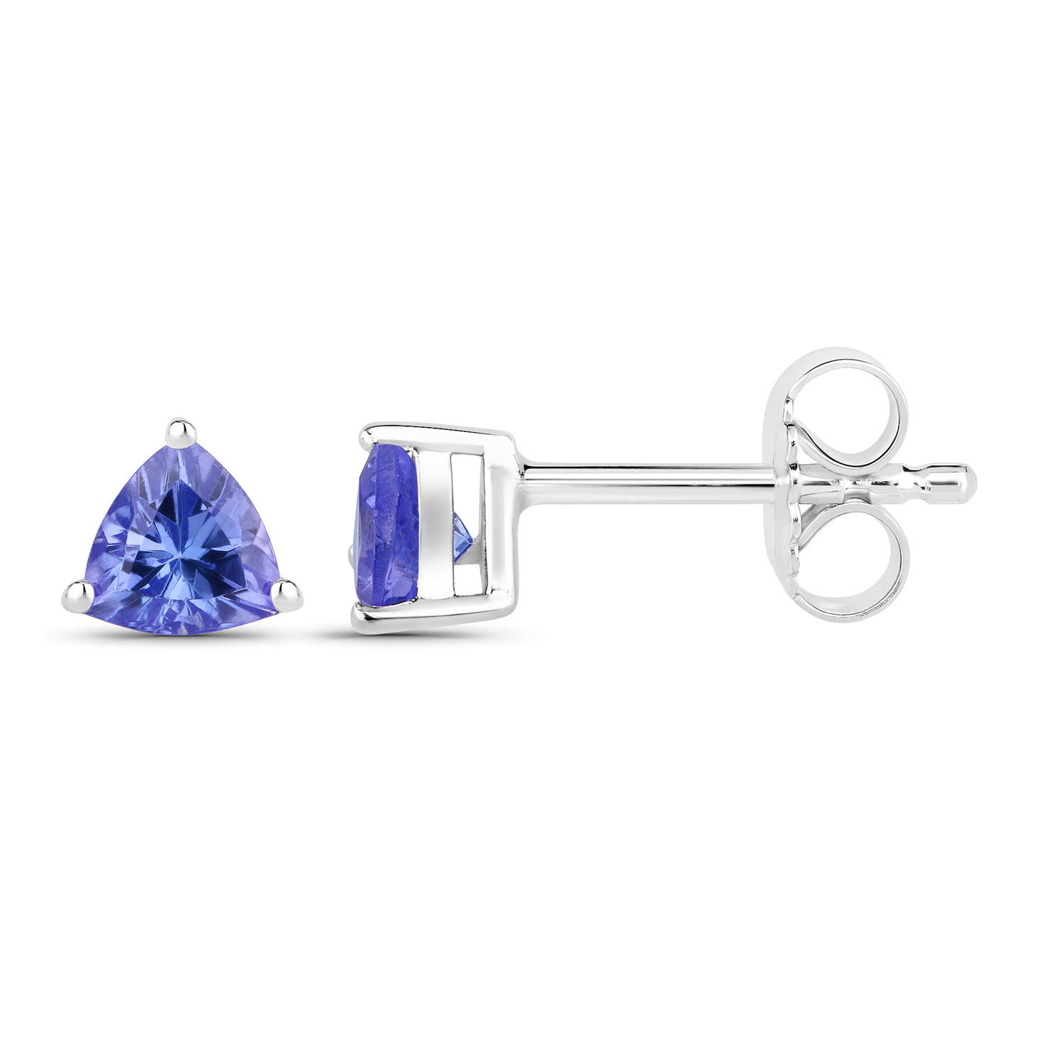 0.46 Carat Genuine Tanzanite .925 Sterling Silver Earrings