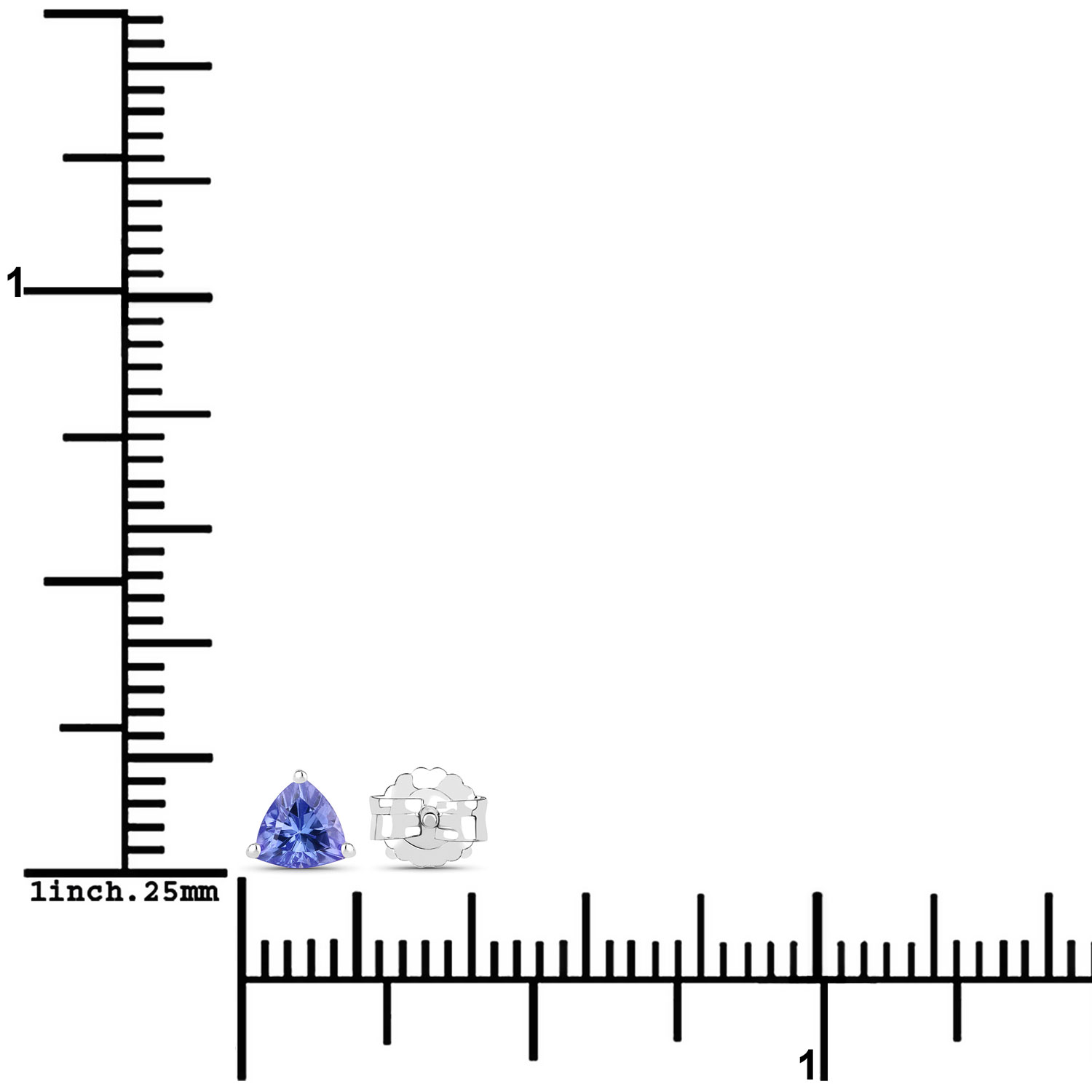 0.46 Carat Genuine Tanzanite .925 Sterling Silver Earrings