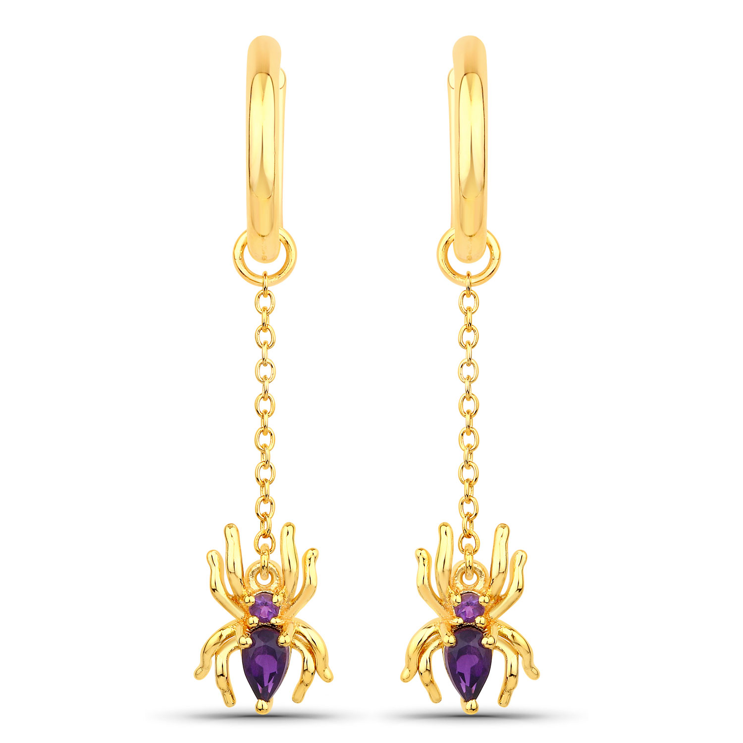 0.44 Carat Genuine Amethyst .925 Sterling Silver Earrings
