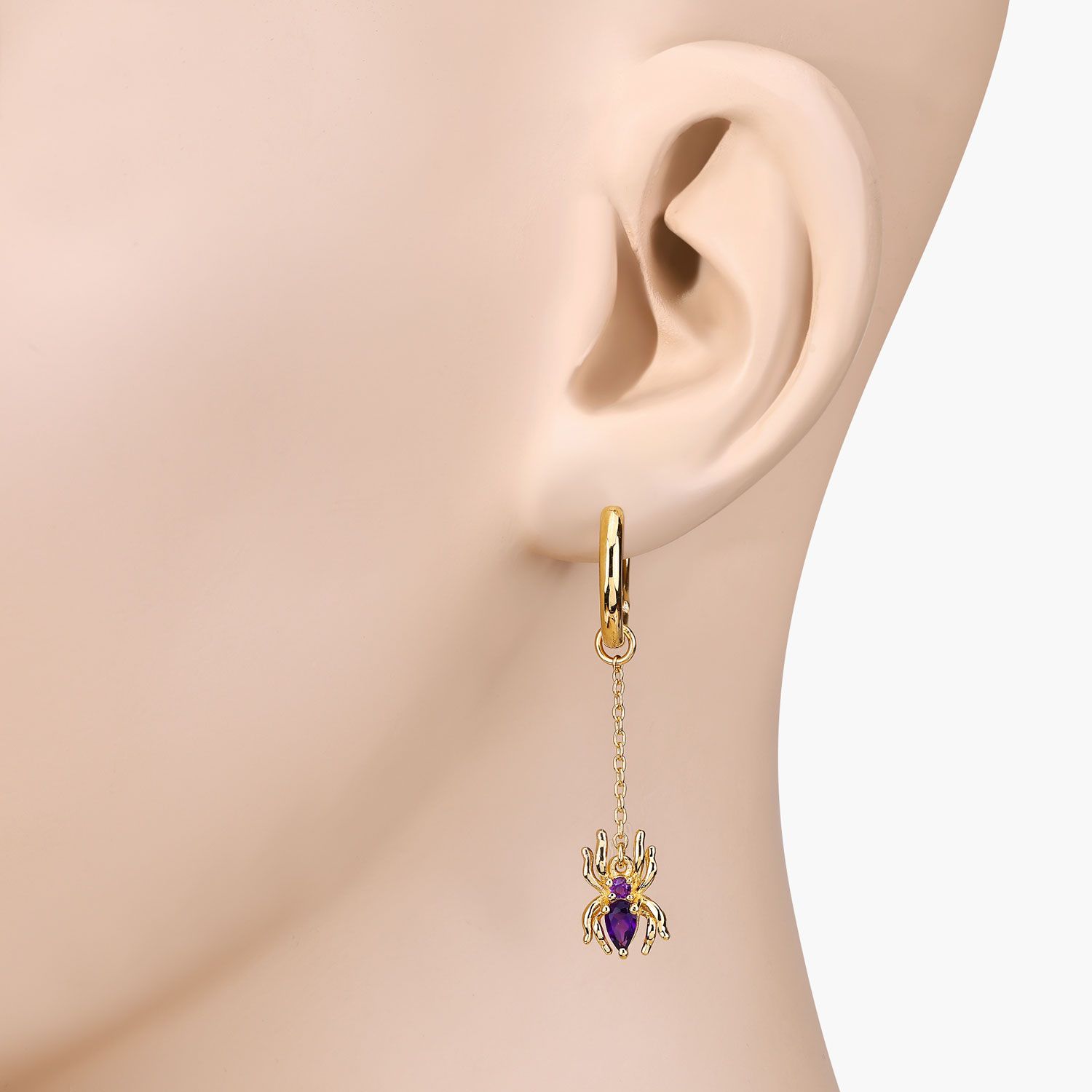 0.44 Carat Genuine Amethyst .925 Sterling Silver Earrings