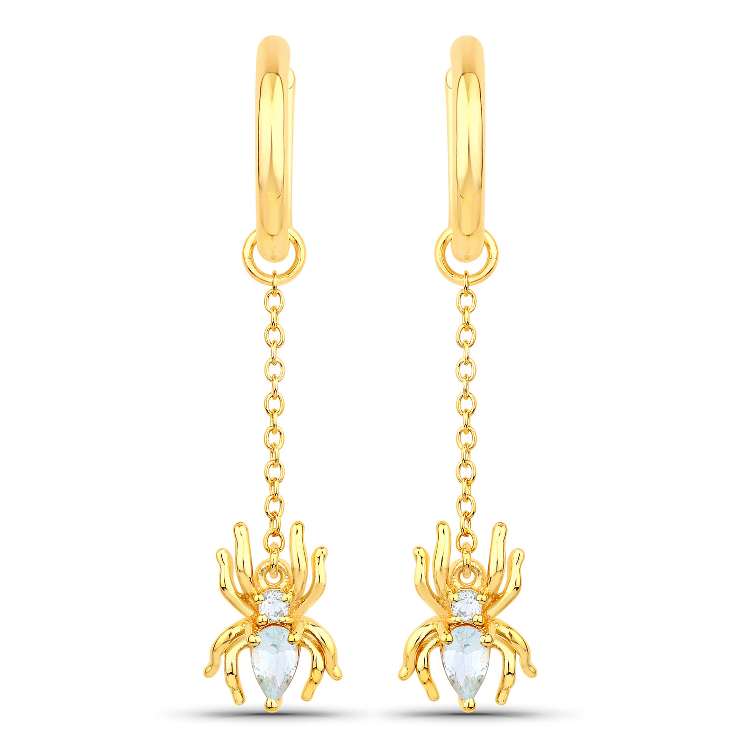 0.57 Carat Genuine Blue Topaz .925 Sterling Silver Earrings