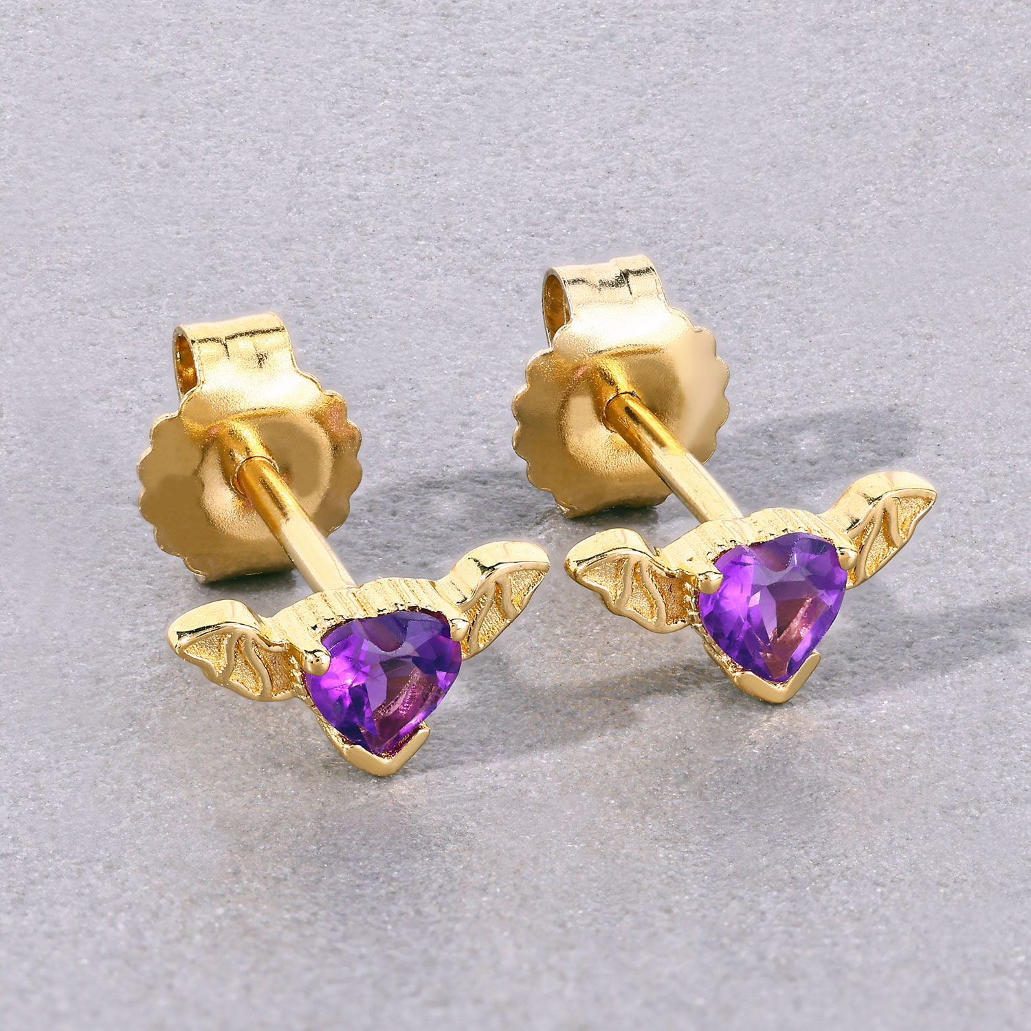 0.36 Carat Genuine Amethyst .925 Sterling Silver Earrings