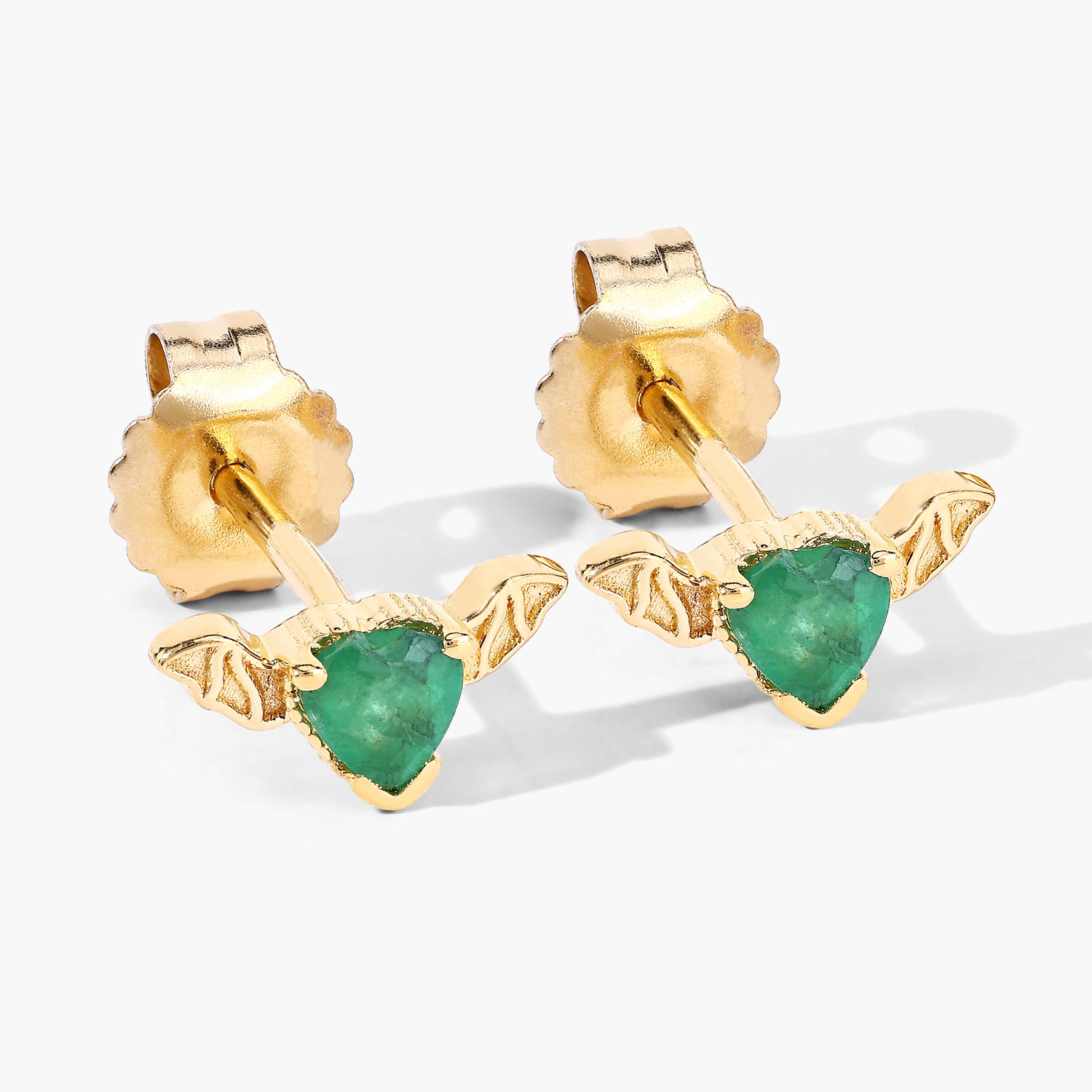 0.36 Carat Genuine Emerald .925 Sterling Silver Earrings