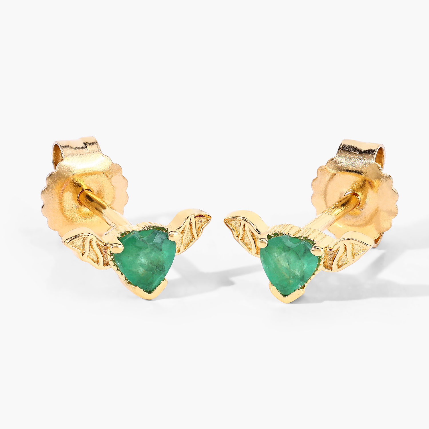 0.36 Carat Genuine Emerald .925 Sterling Silver Earrings