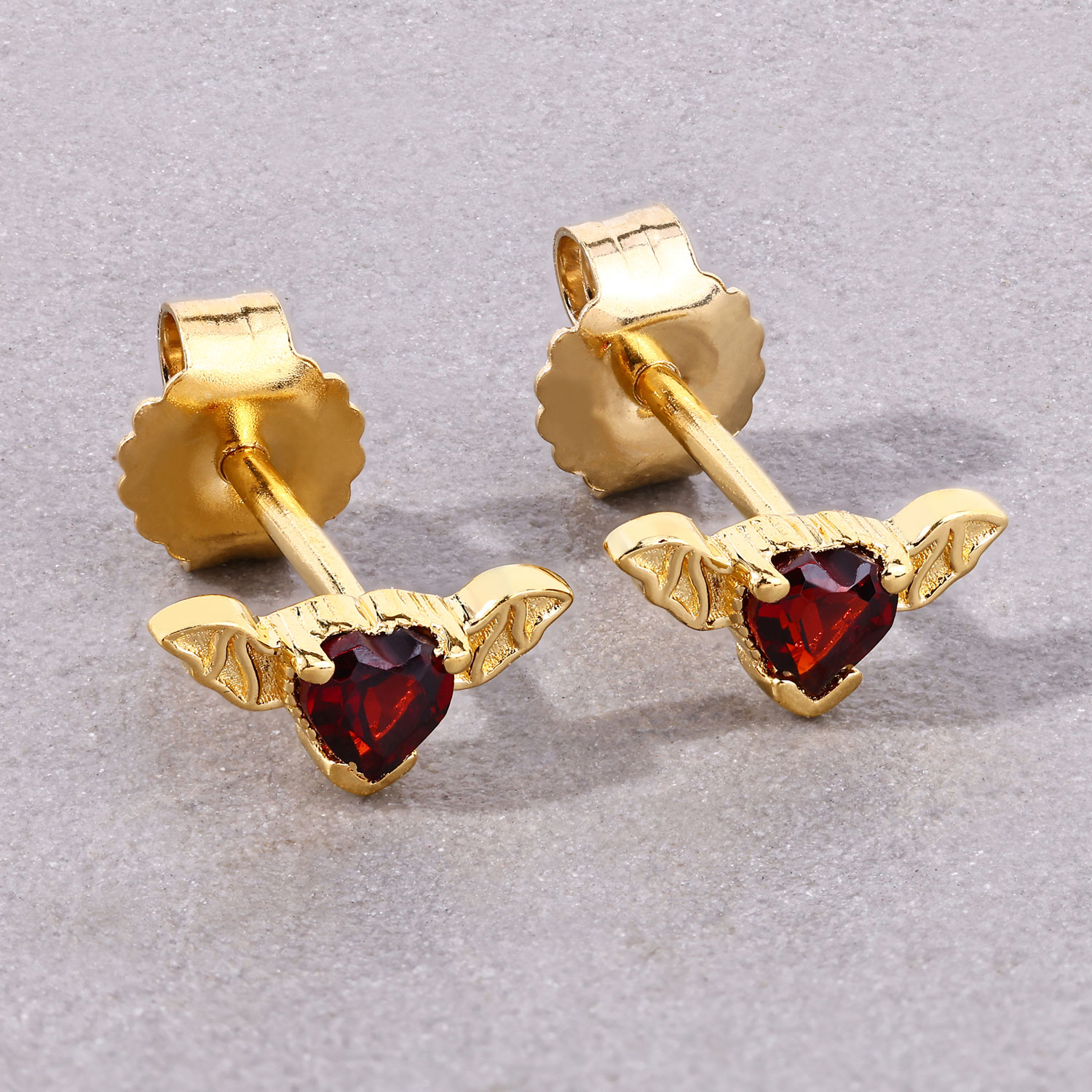 0.40 Carat Genuine Garnet .925 Sterling Silver Earrings