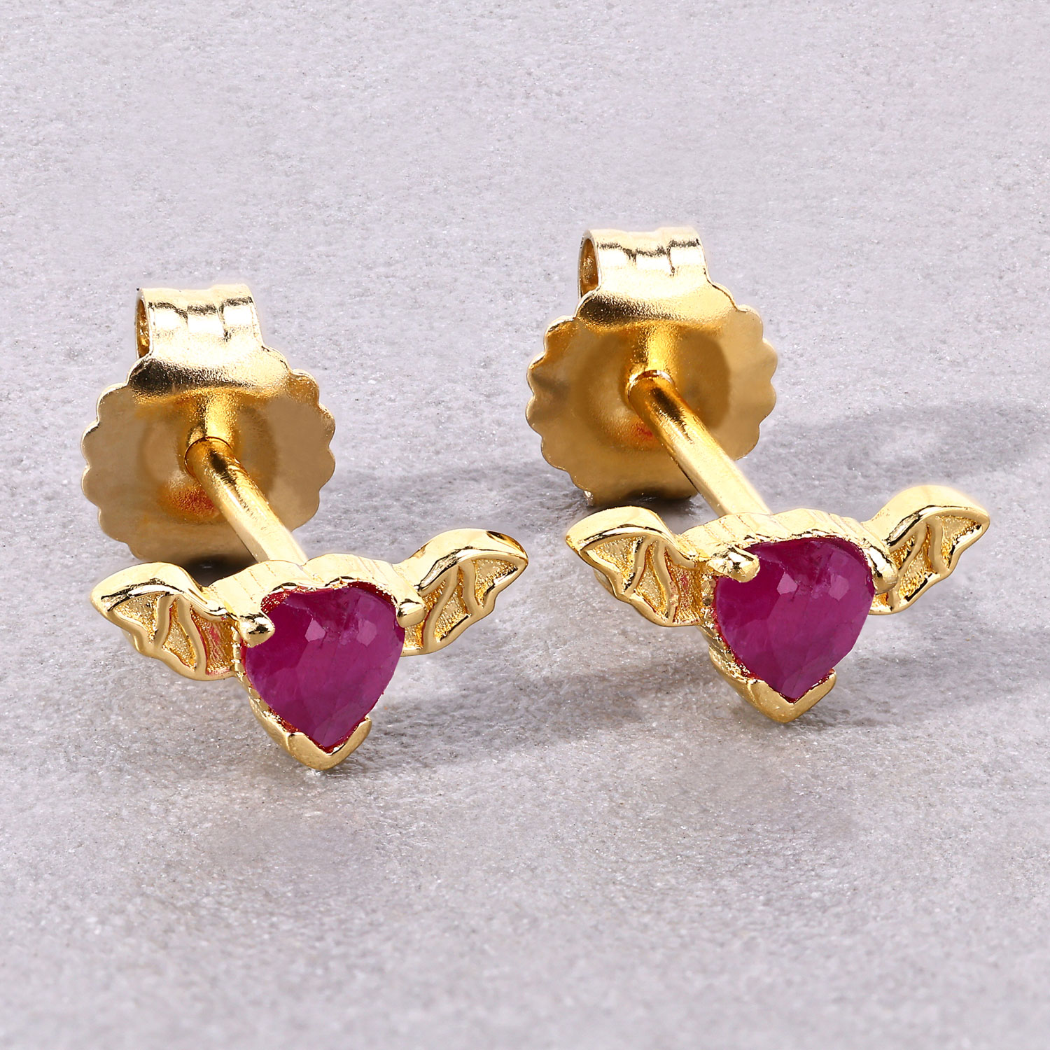 0.40 Carat Genuine Ruby .925 Sterling Silver Earrings