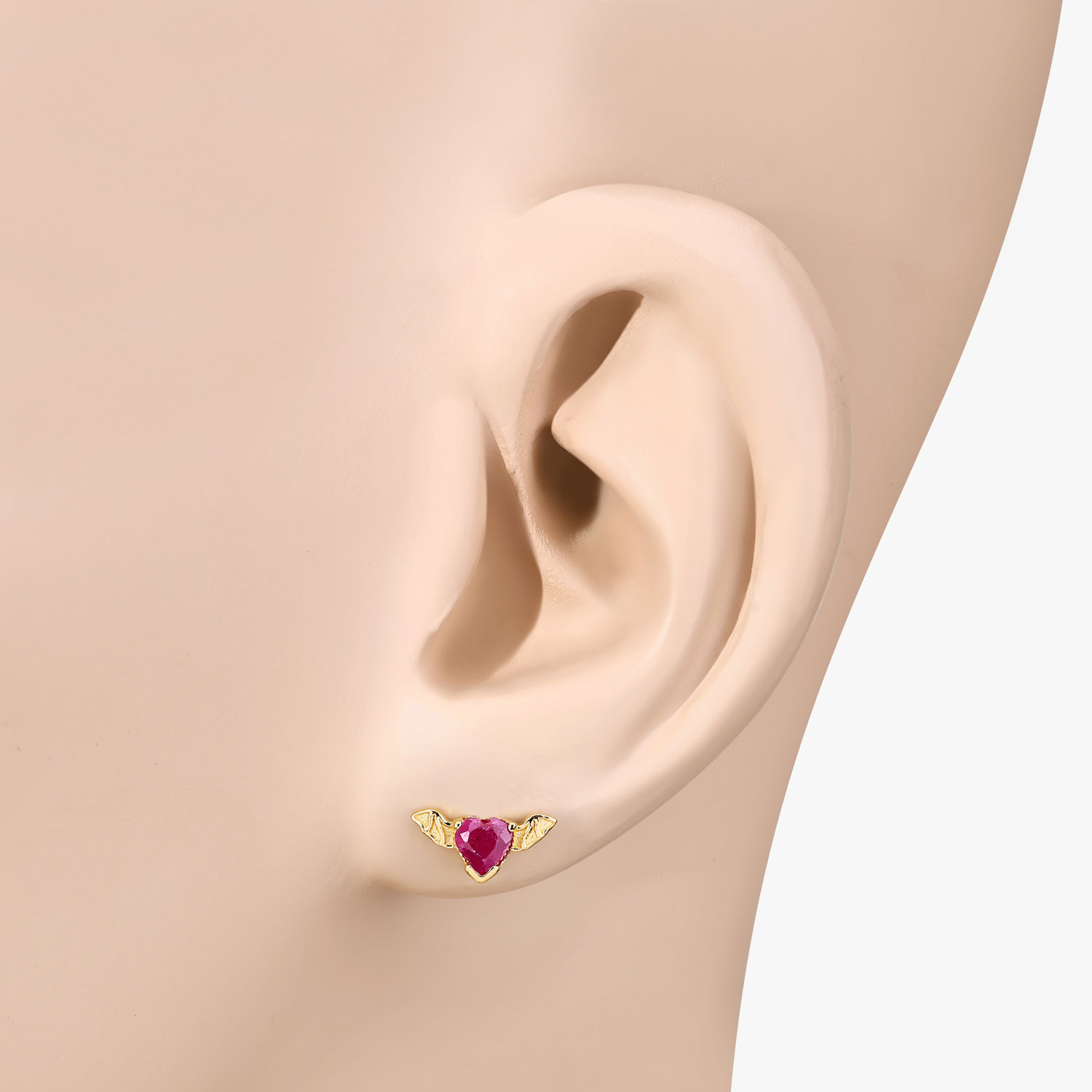 0.40 Carat Genuine Ruby .925 Sterling Silver Earrings