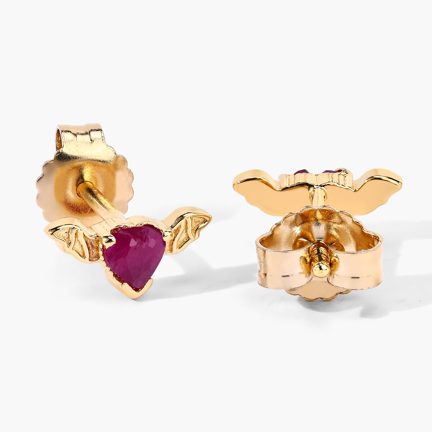 0.40 Carat Genuine Ruby .925 Sterling Silver Earrings