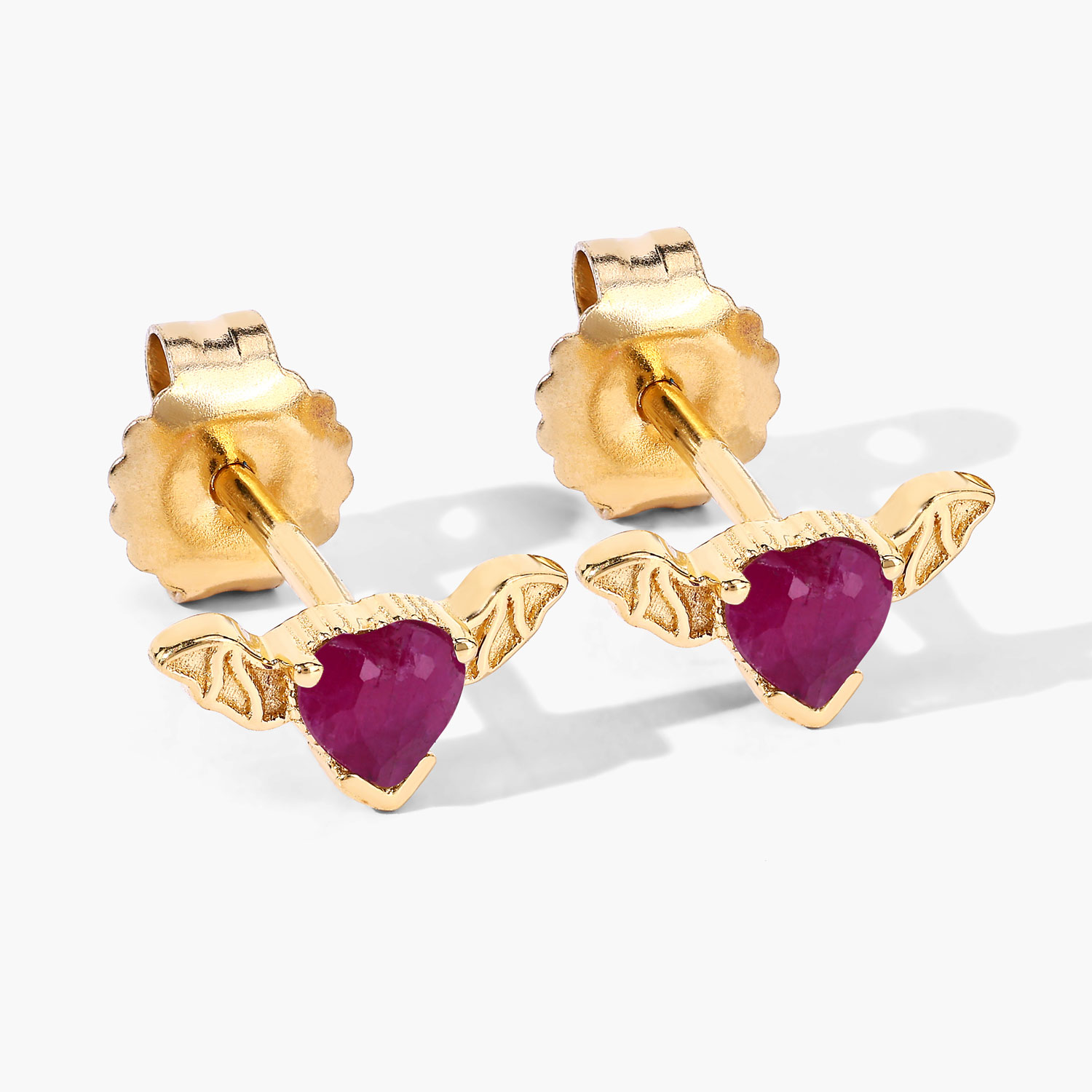 0.40 Carat Genuine Ruby .925 Sterling Silver Earrings