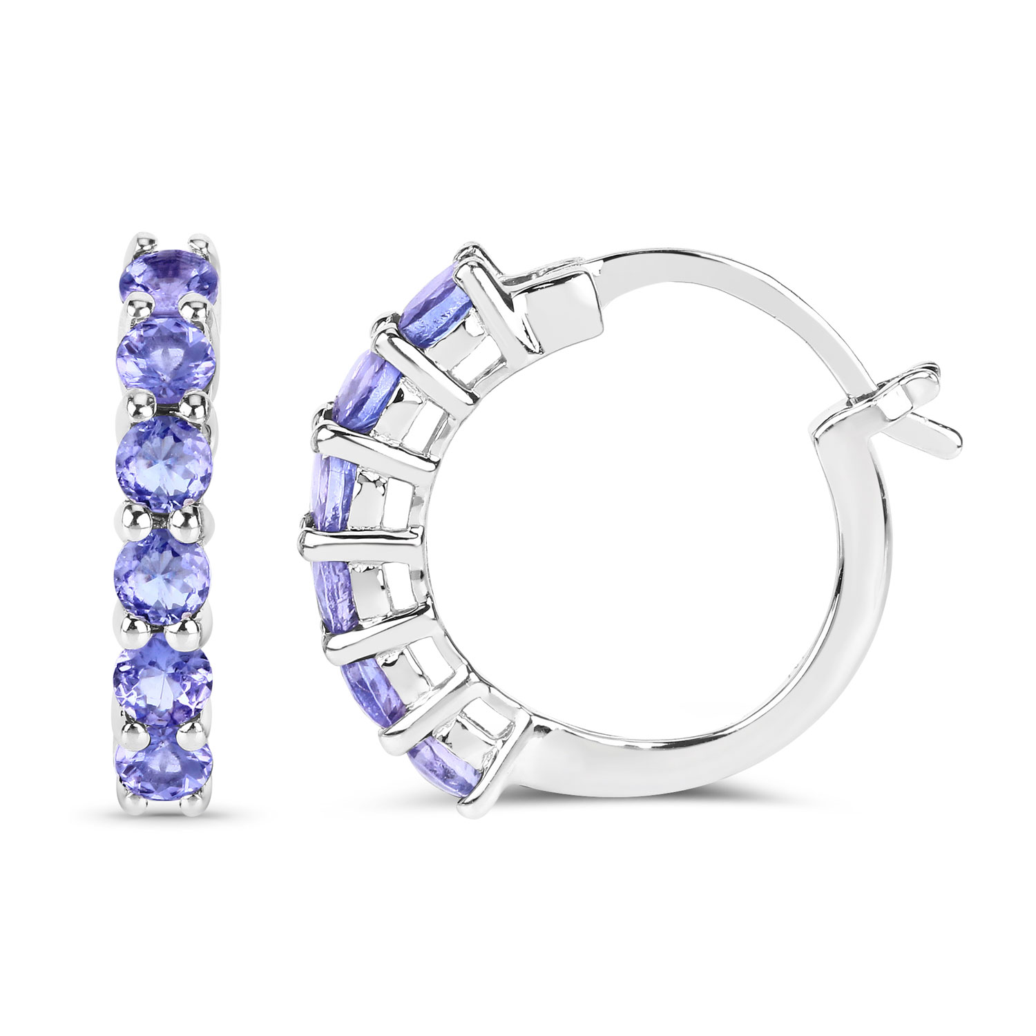 1.20 Carat Genuine Tanzanite .925 Sterling Silver Earrings