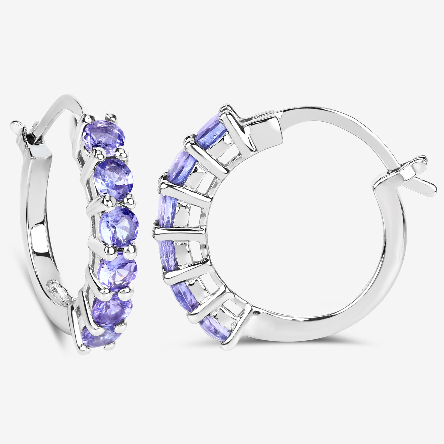 1.20 Carat Genuine Tanzanite .925 Sterling Silver Earrings