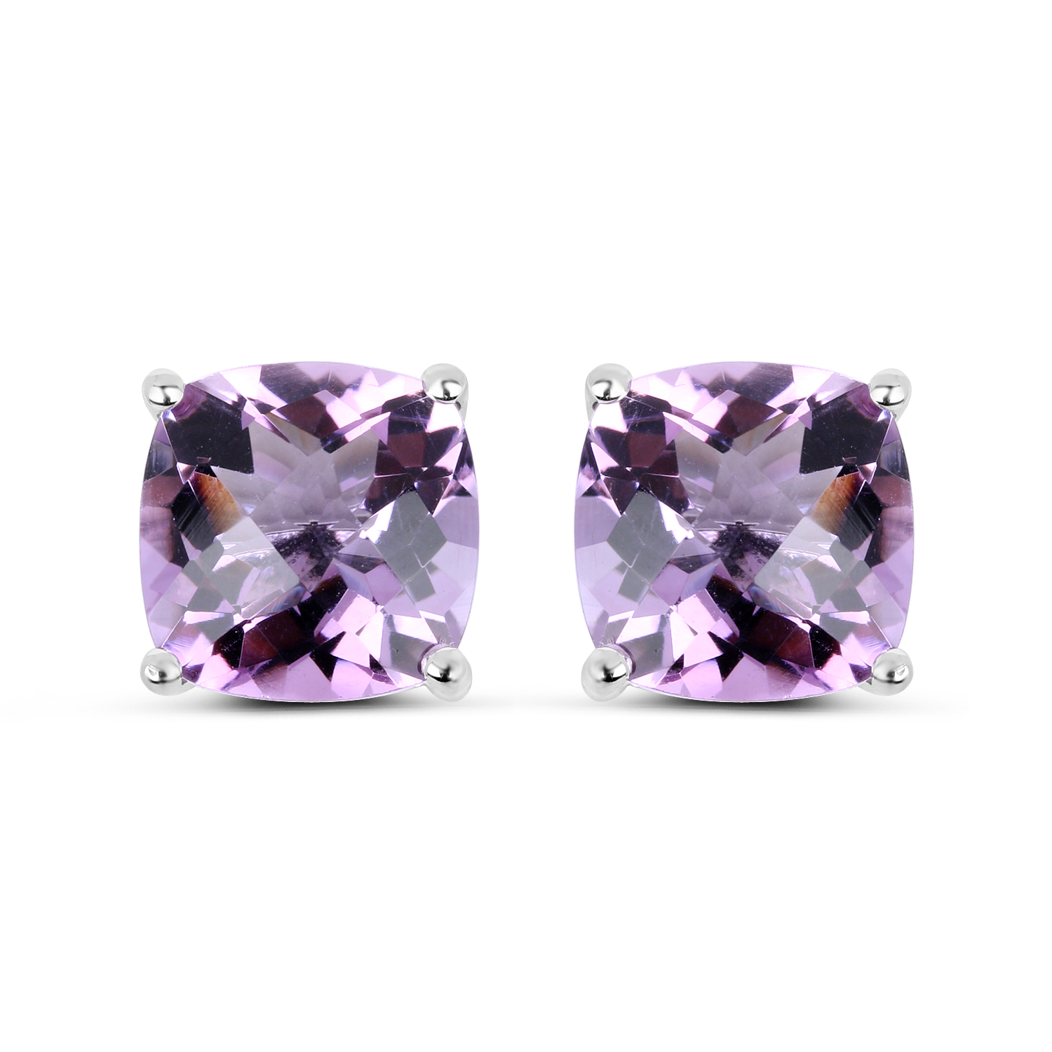 7.16 Carat Genuine Pink Amethyst Sterling Silver Earrings