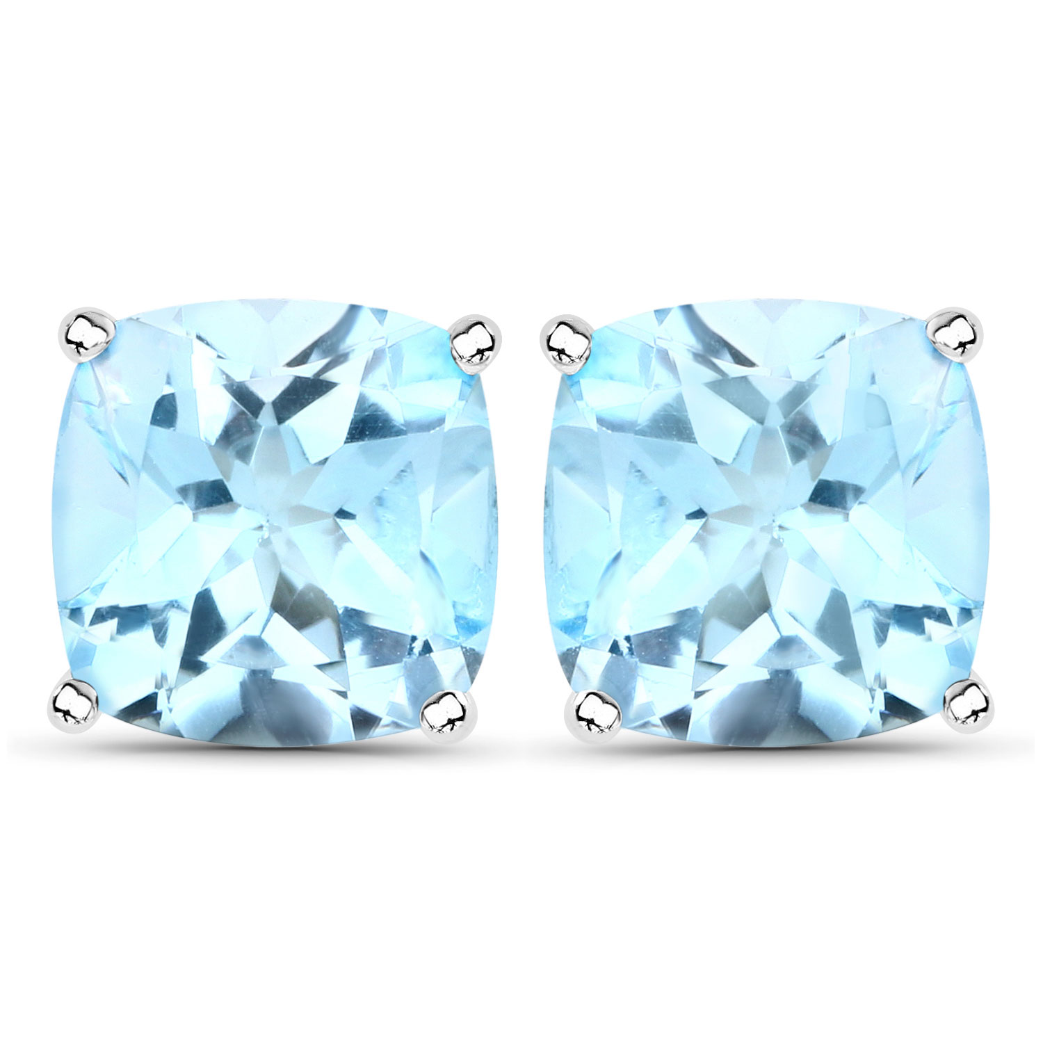 6.80 Carat Genuine Blue Topaz .925 Sterling Silver Earrings