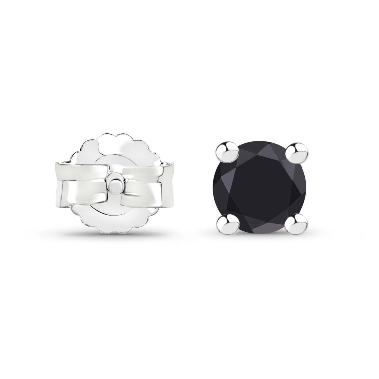 0.25 Carat Genuine Blue Diamond .925 Sterling Silver Earrings