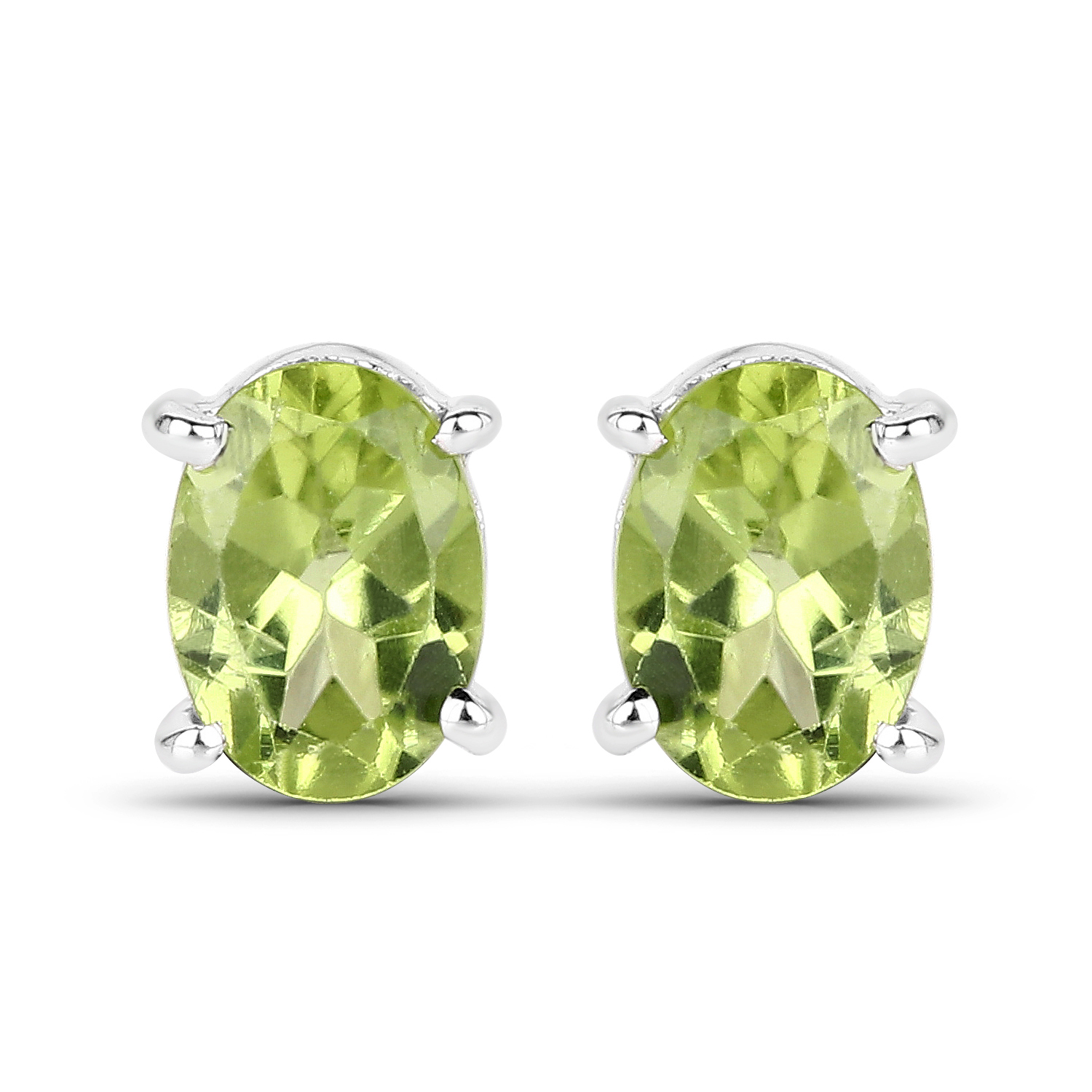 1.66 Carat Genuine Peridot .925 Sterling Silver Earrings
