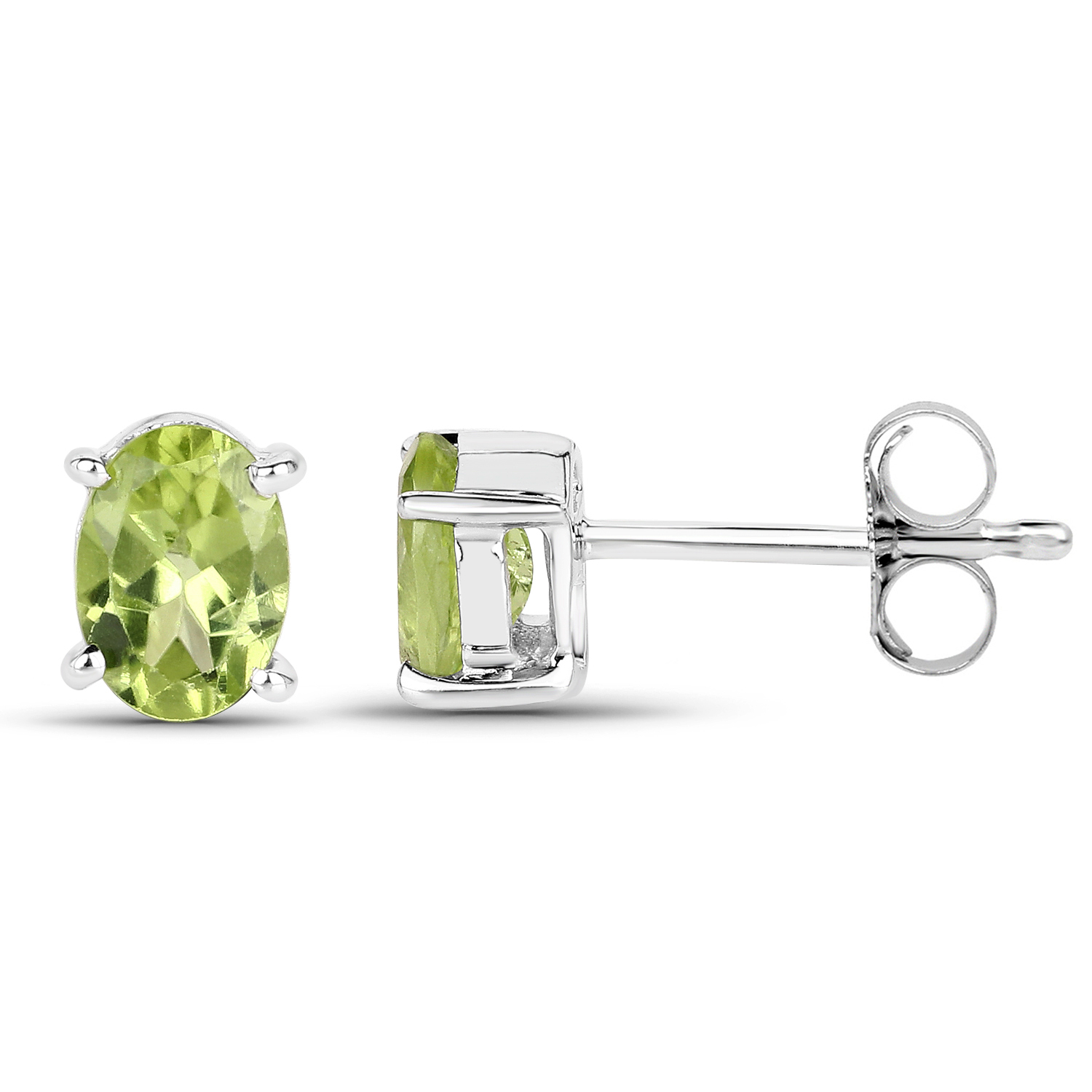 1.66 Carat Genuine Peridot .925 Sterling Silver Earrings