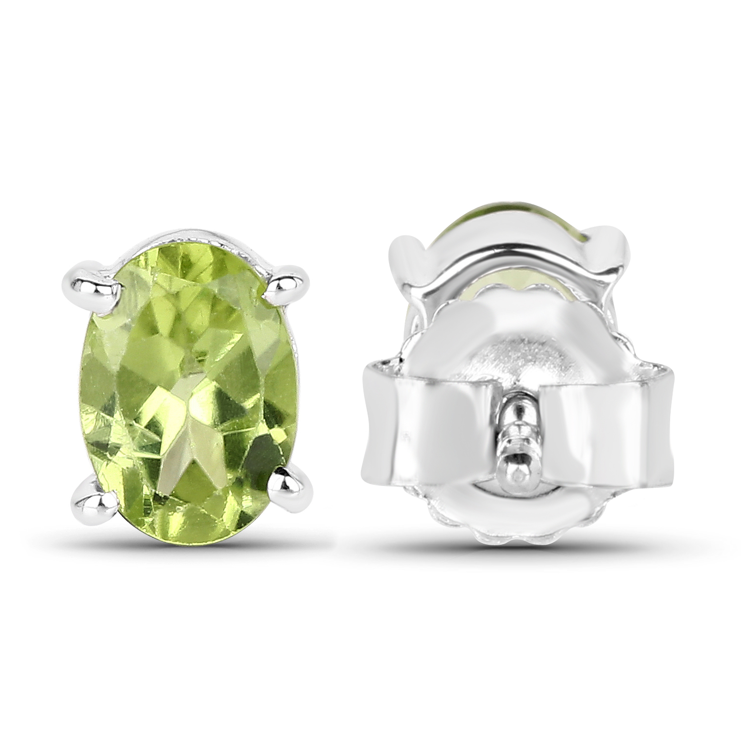 1.66 Carat Genuine Peridot .925 Sterling Silver Earrings