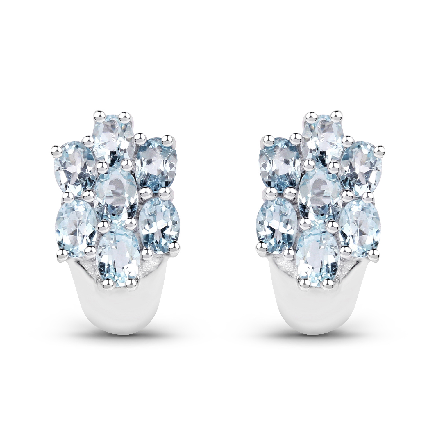 2.80 Carat Genuine Blue Topaz .925 Sterling Silver Earrings