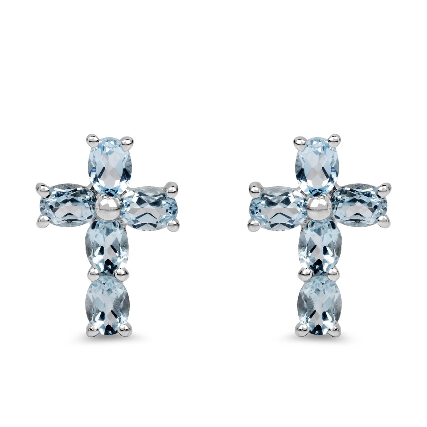 2.00 Carat Genuine Blue Topaz .925 Sterling Silver Earrings