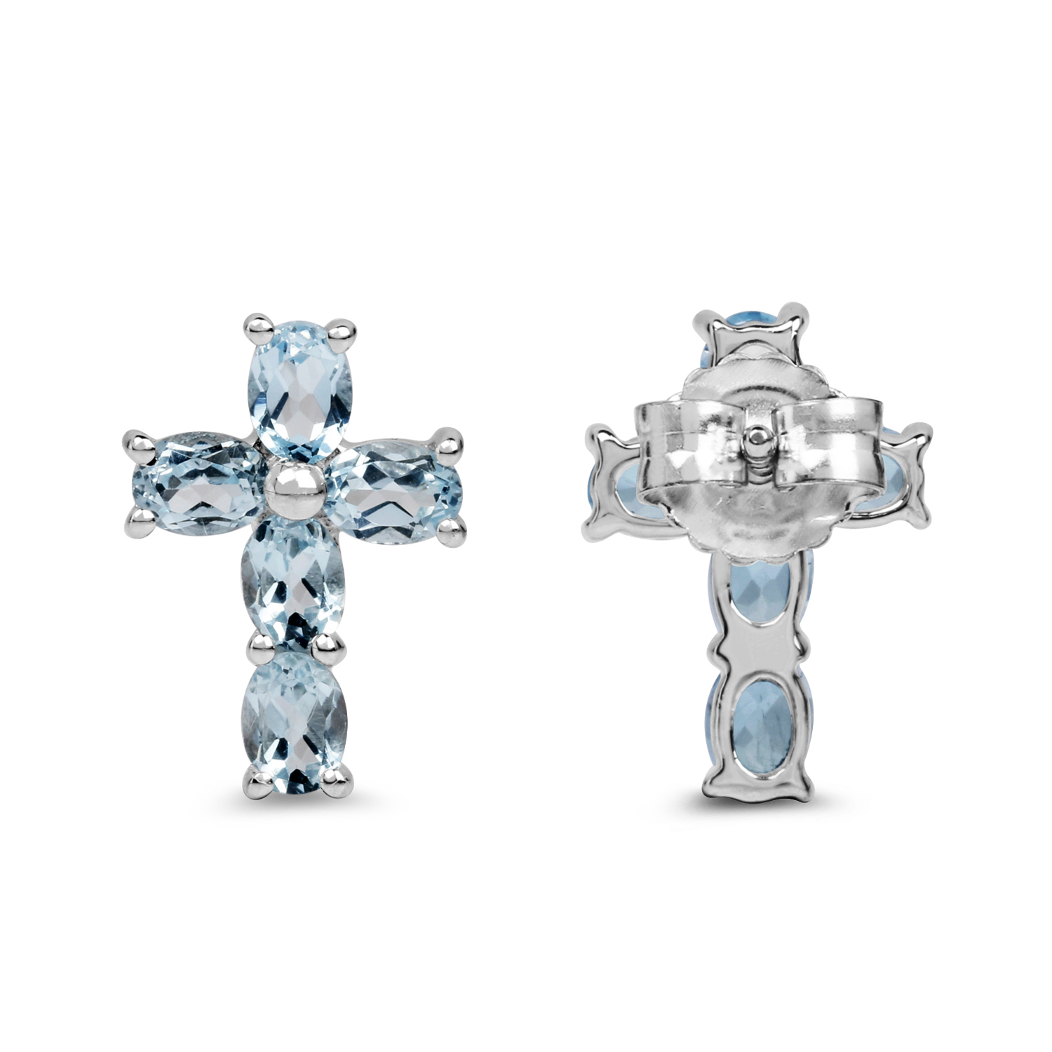 2.00 Carat Genuine Blue Topaz .925 Sterling Silver Earrings
