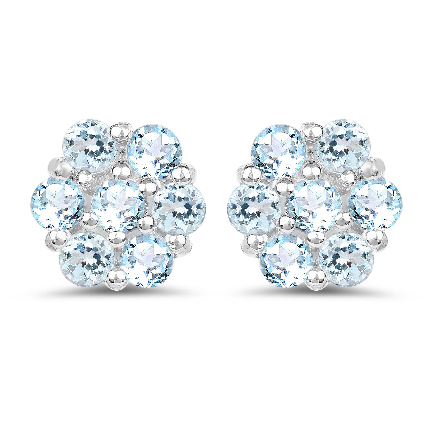 1.68 Carat Genuine Blue Topaz .925 Sterling Silver Earrings