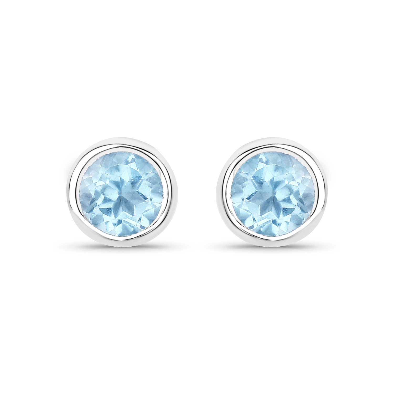 1.20 Carat Genuine Blue Topaz .925 Sterling Silver Earrings