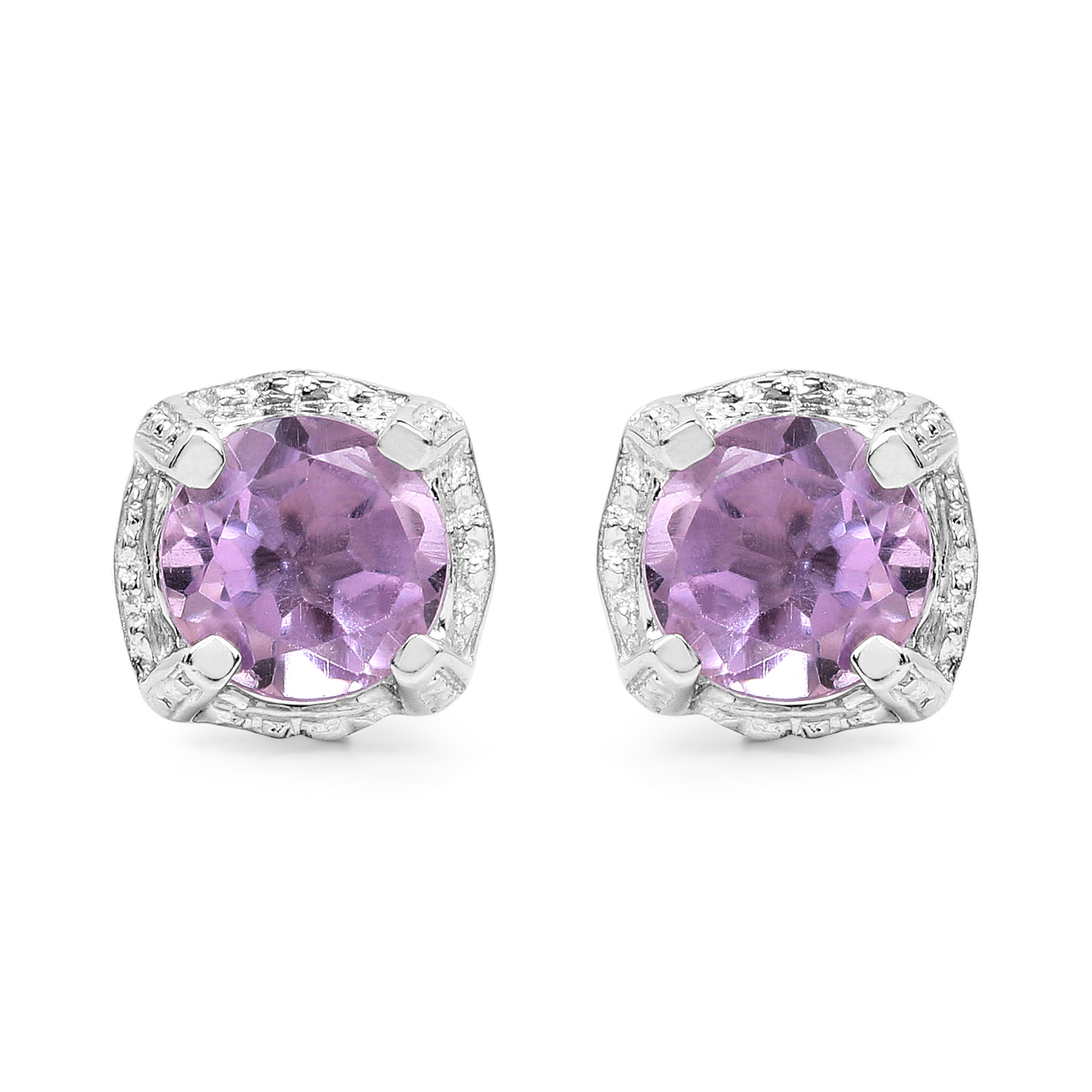1.46 Carat Genuine Amethyst .925 Sterling Silver Earrings