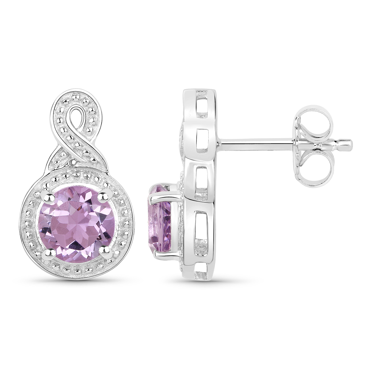 1.46 Carat Genuine Amethyst .925 Sterling Silver Earrings