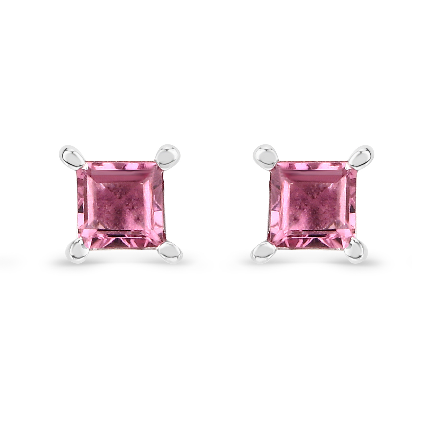 0.36 Carat Genuine Pink Tourmaline .925 Sterling Silver Earrings