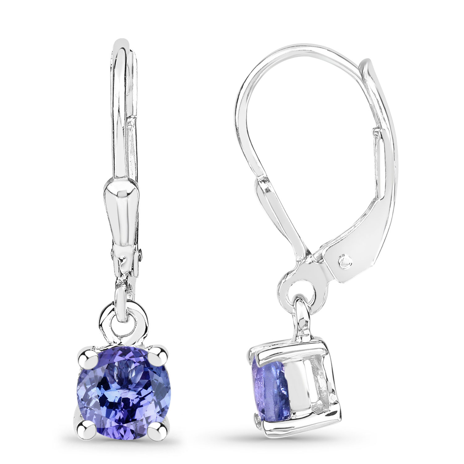 0.94 Carat Genuine Tanzanite .925 Sterling Silver Earrings