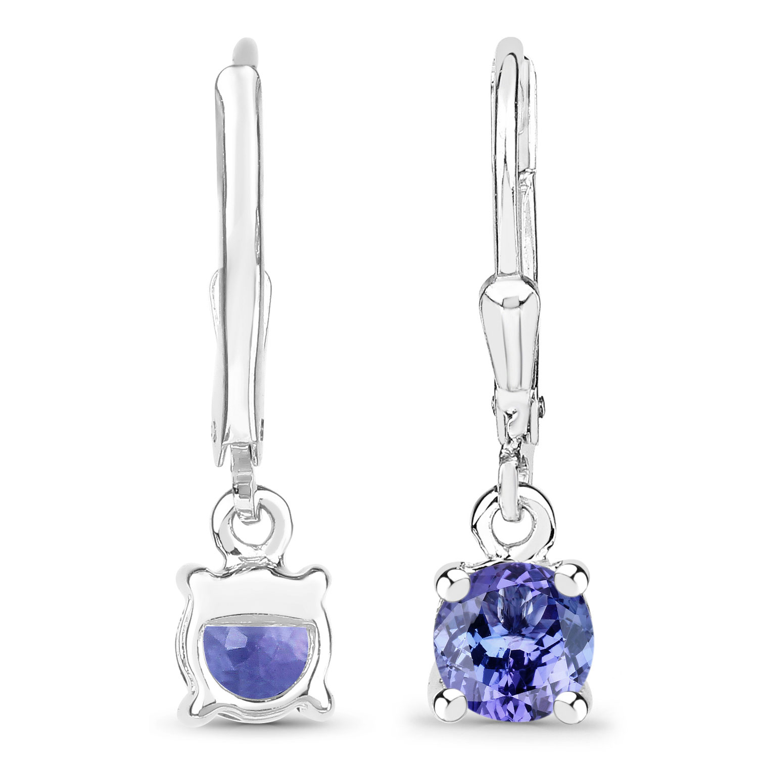 0.94 Carat Genuine Tanzanite .925 Sterling Silver Earrings