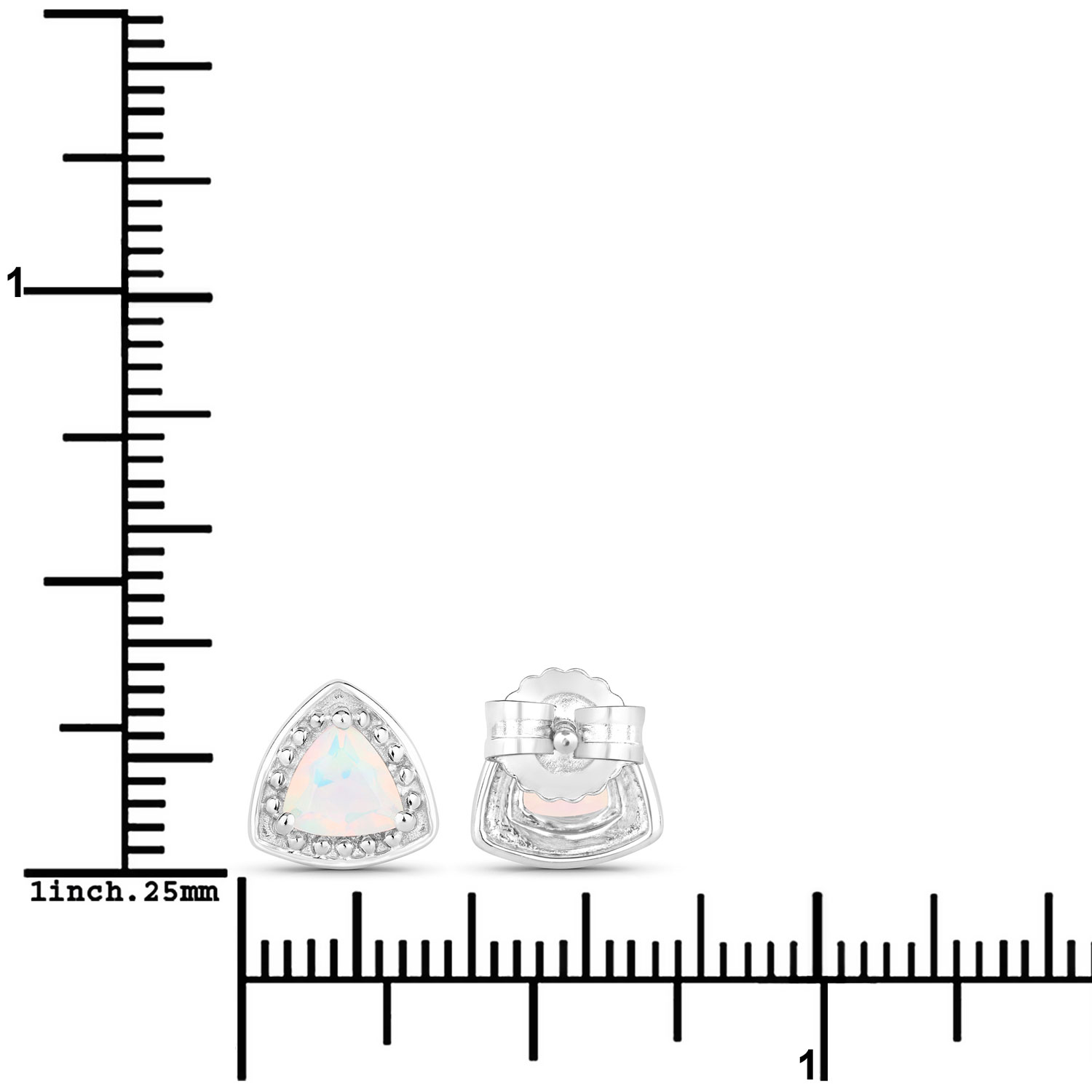 0.60 Carat Genuine Ethiopian Opal .925 Sterling Silver Earrings