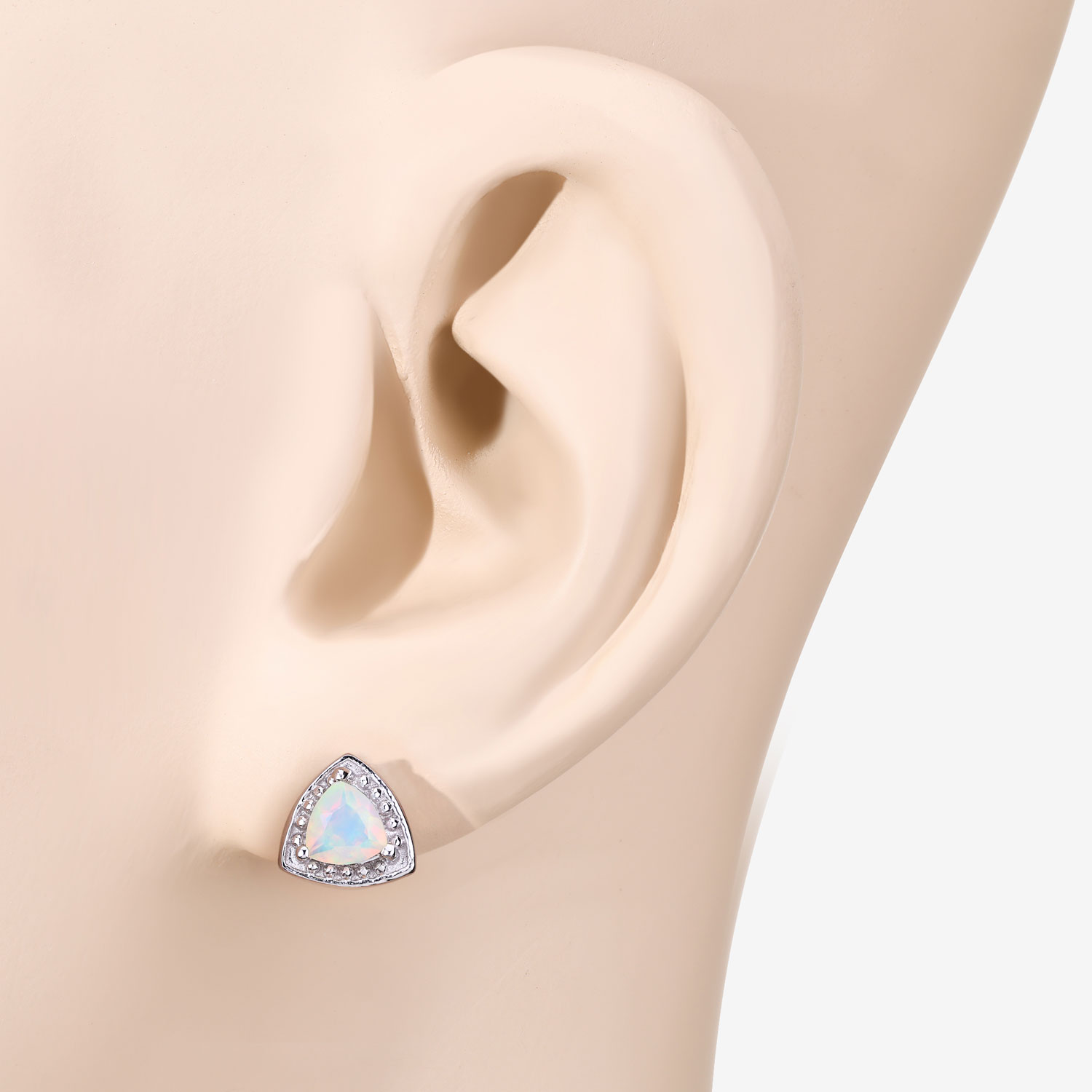 0.60 Carat Genuine Ethiopian Opal .925 Sterling Silver Earrings