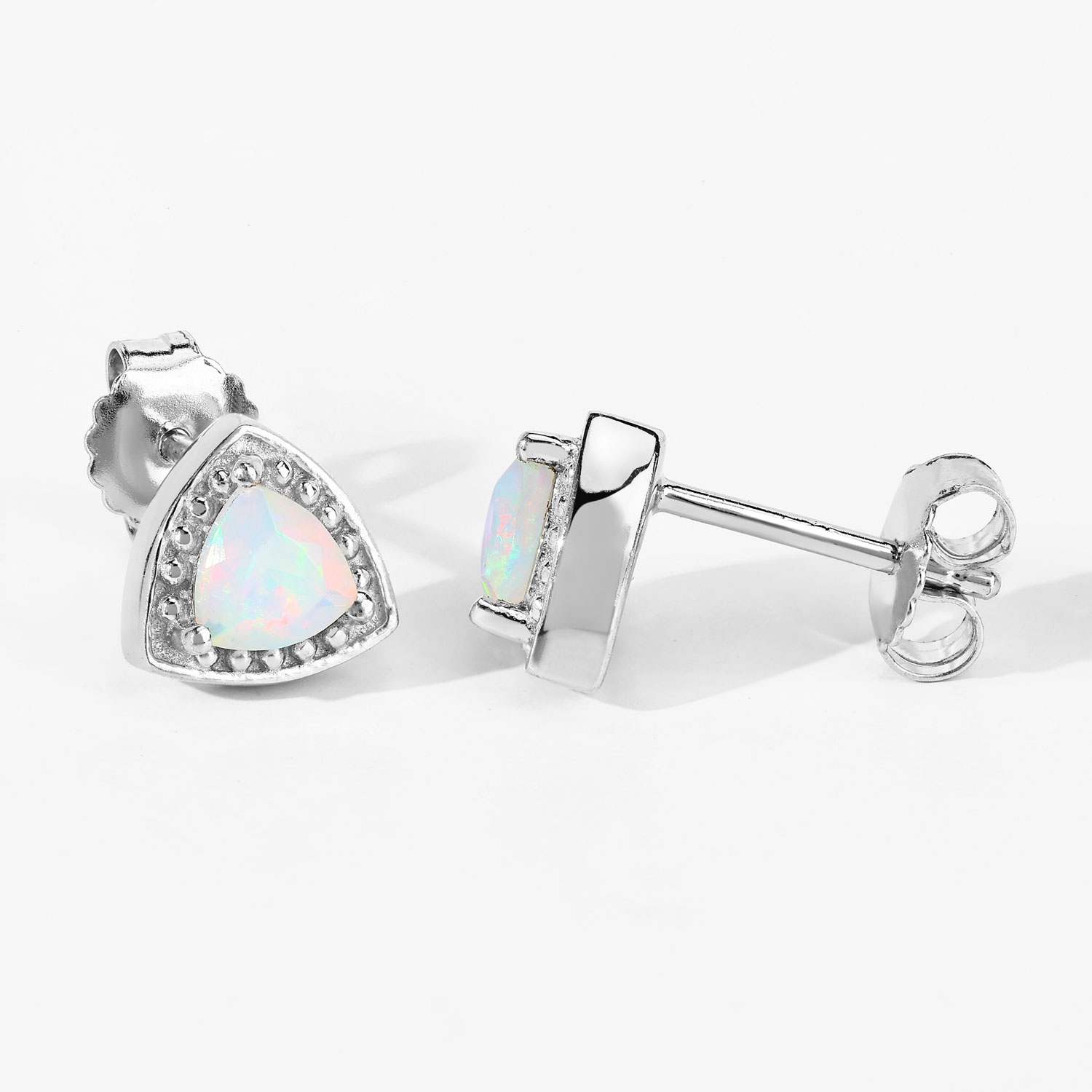 0.60 Carat Genuine Ethiopian Opal .925 Sterling Silver Earrings