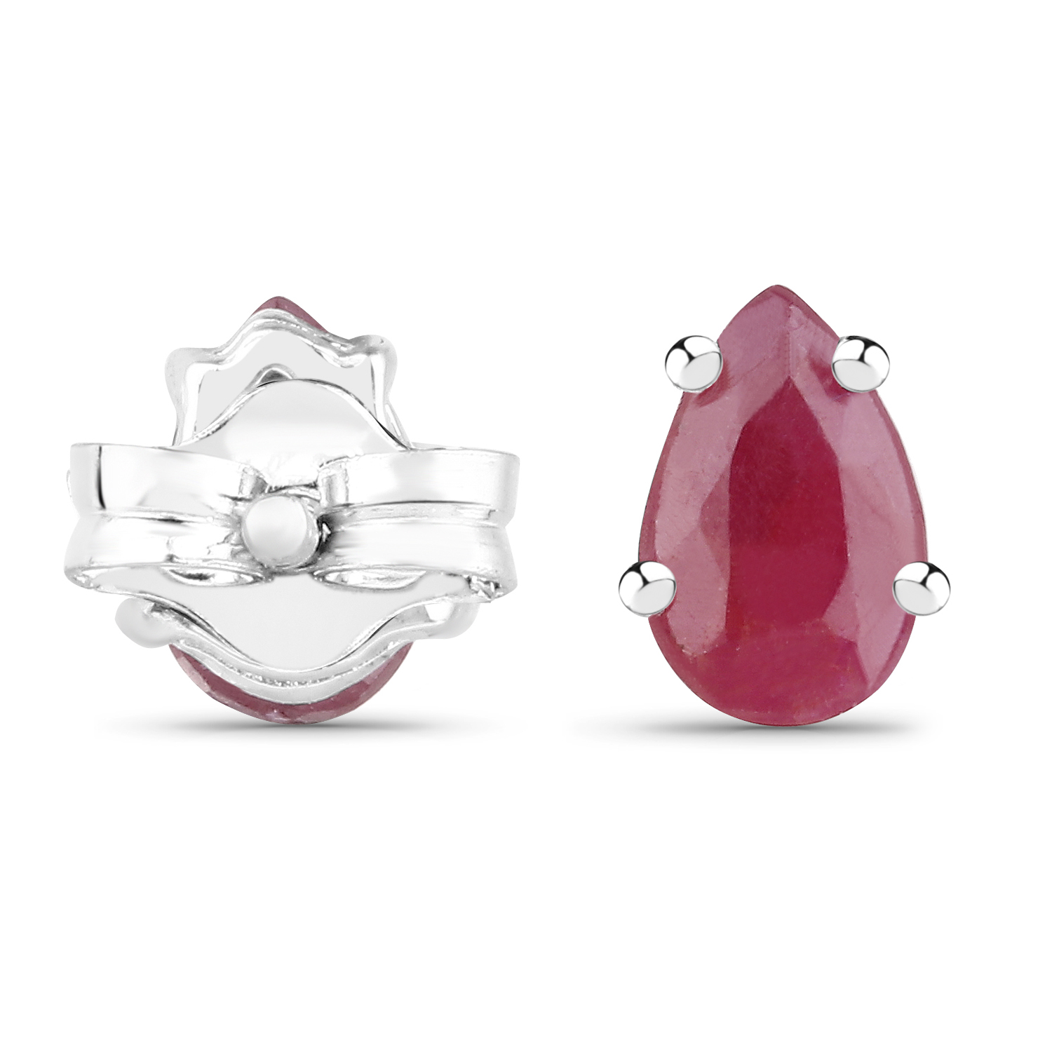 0.90 Carat Genuine Ruby .925 Sterling Silver Earrings