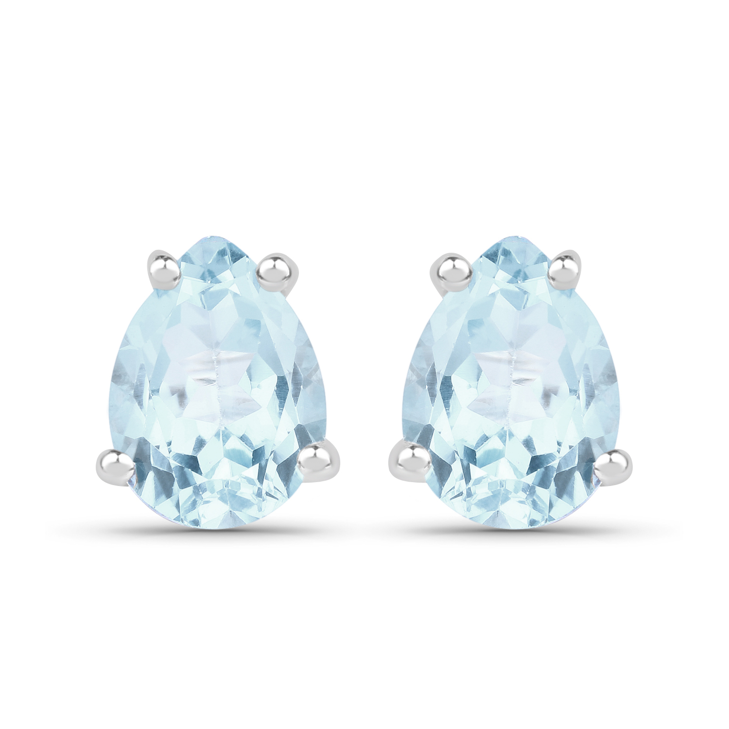 1.30 Carat Genuine Aquamarine .925 Sterling Silver Earrings