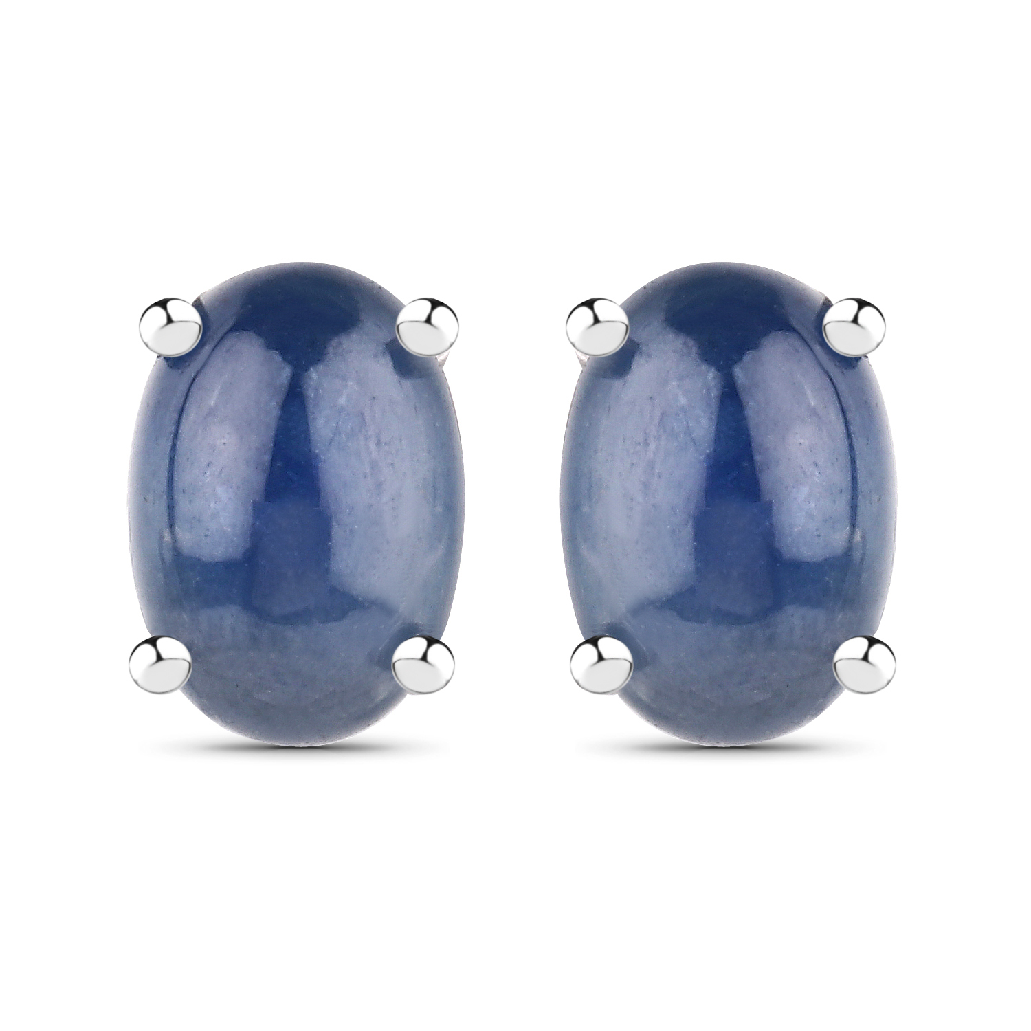 1.64 Carat Genuine Blue Sapphire .925 Sterling Silver Earrings