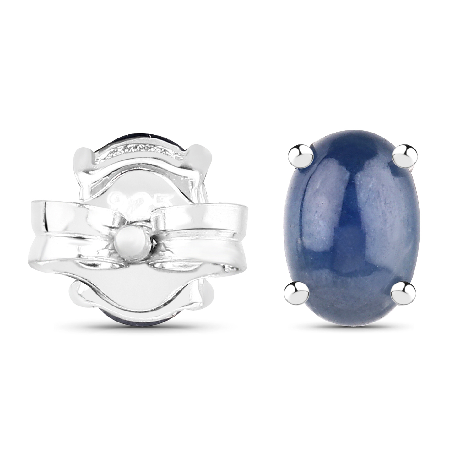 1.64 Carat Genuine Blue Sapphire .925 Sterling Silver Earrings