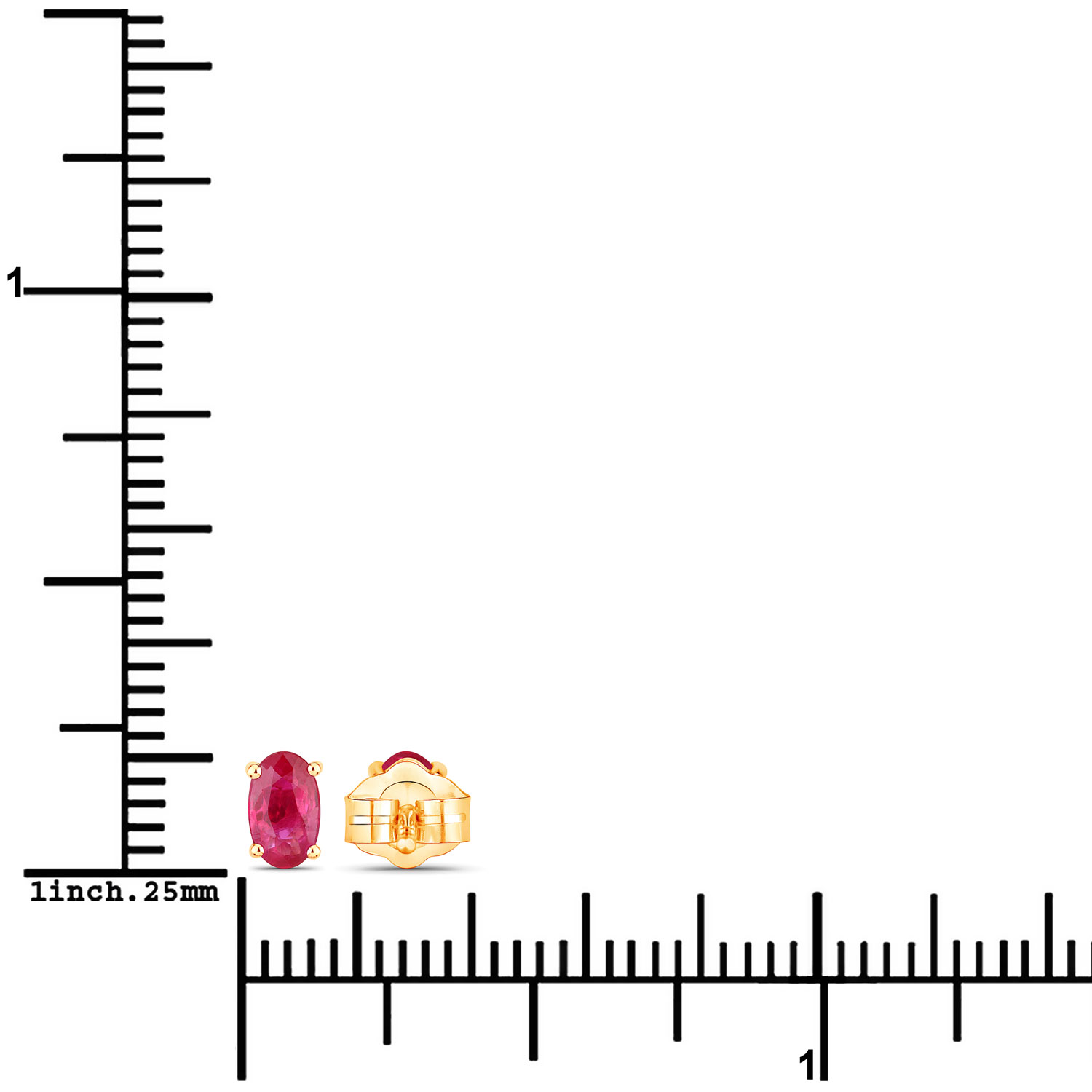 0.54 Carat Genuine Ruby 14K Yellow Gold Earrings