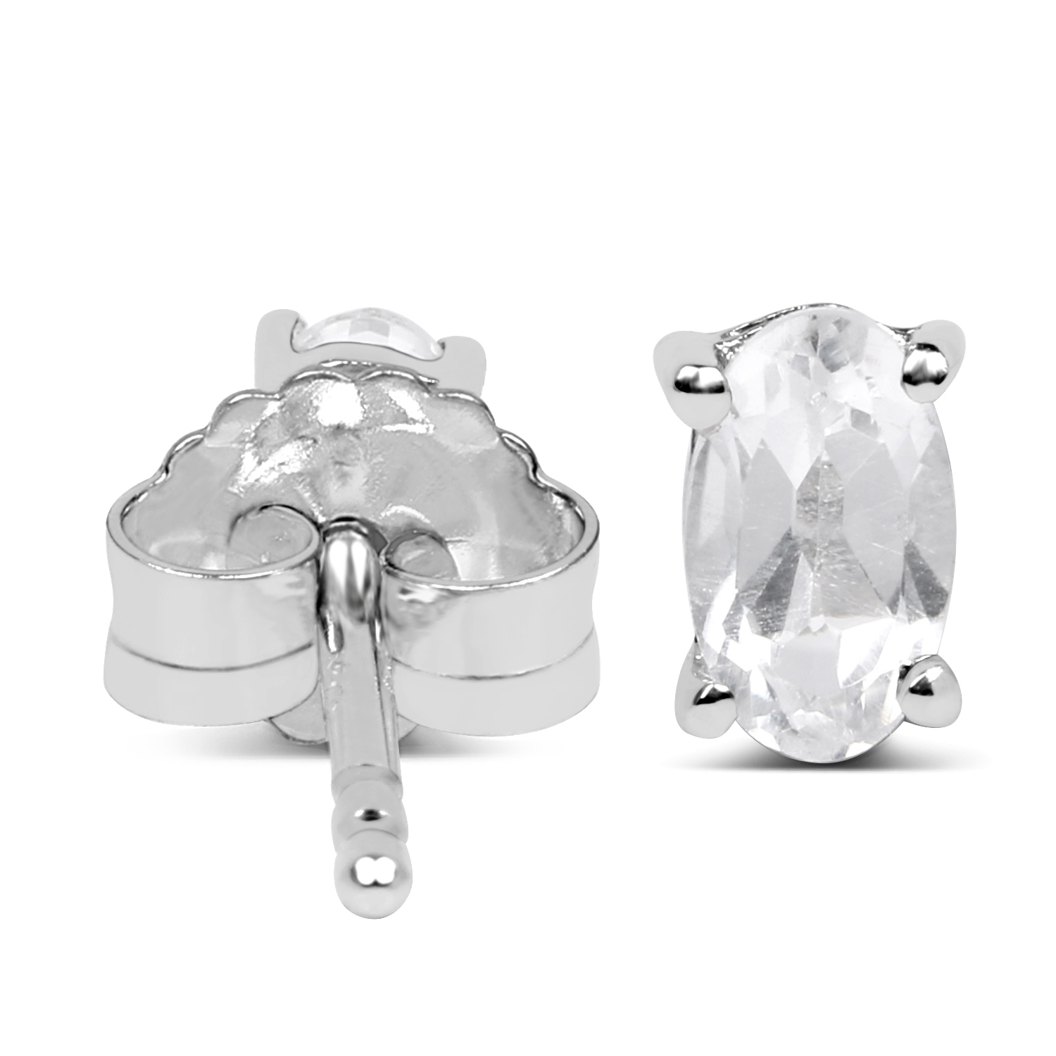 0.70 Carat Genuine White Topaz .925 Sterling Silver Earrings