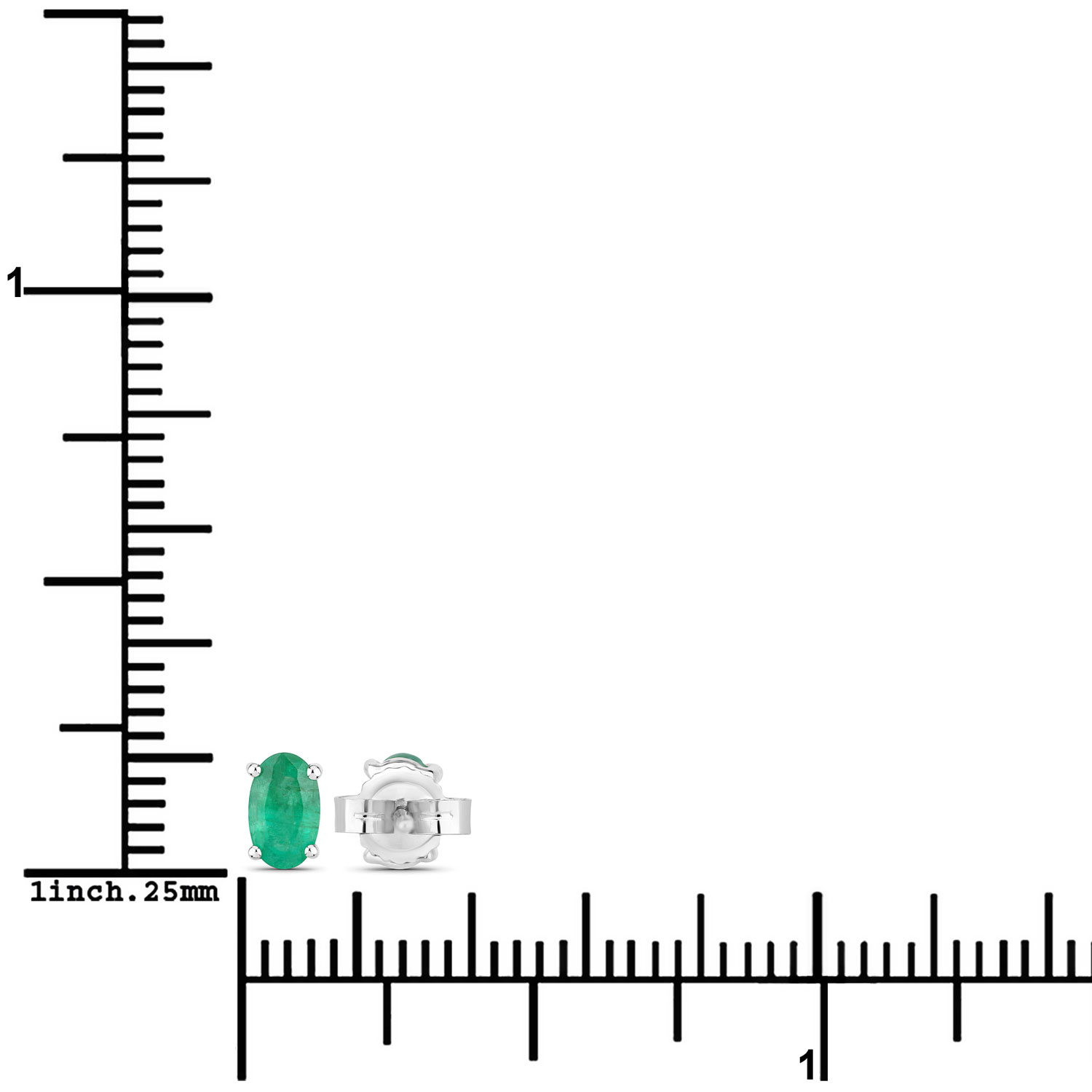 0.38 Carat Genuine Zambian Emerald 10K White Gold Earrings