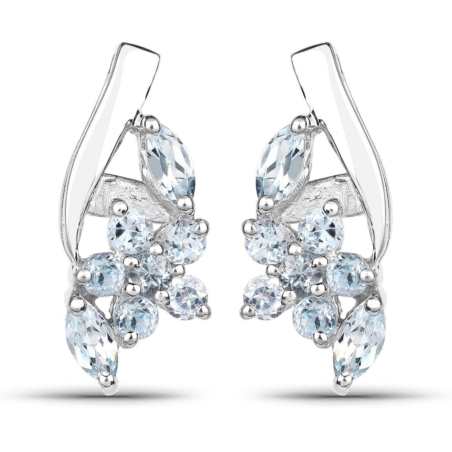 0.79 Carat Genuine Blue Topaz .925 Sterling Silver Earrings