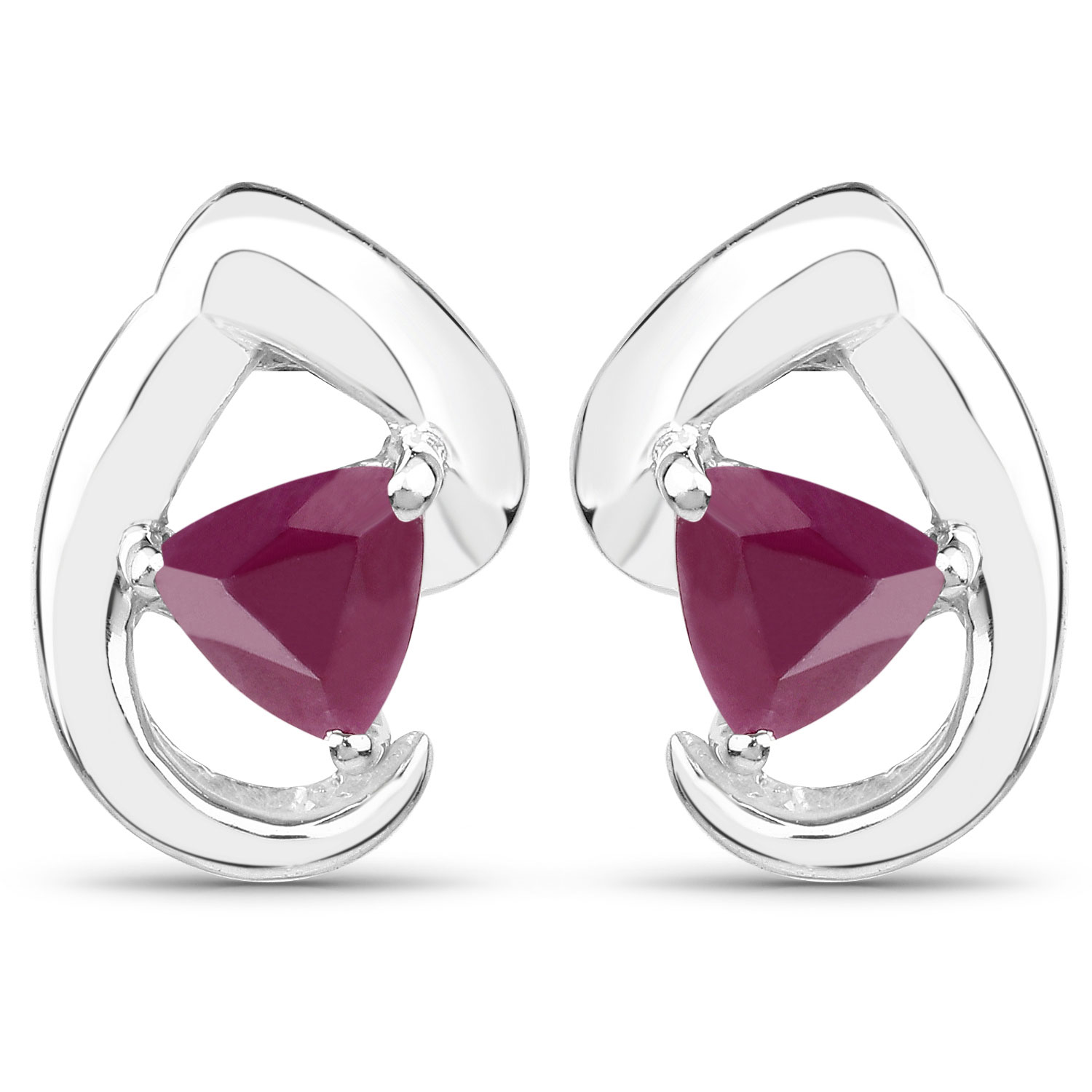3.04 Carat Genuine Ruby .925 Sterling Silver Earrings