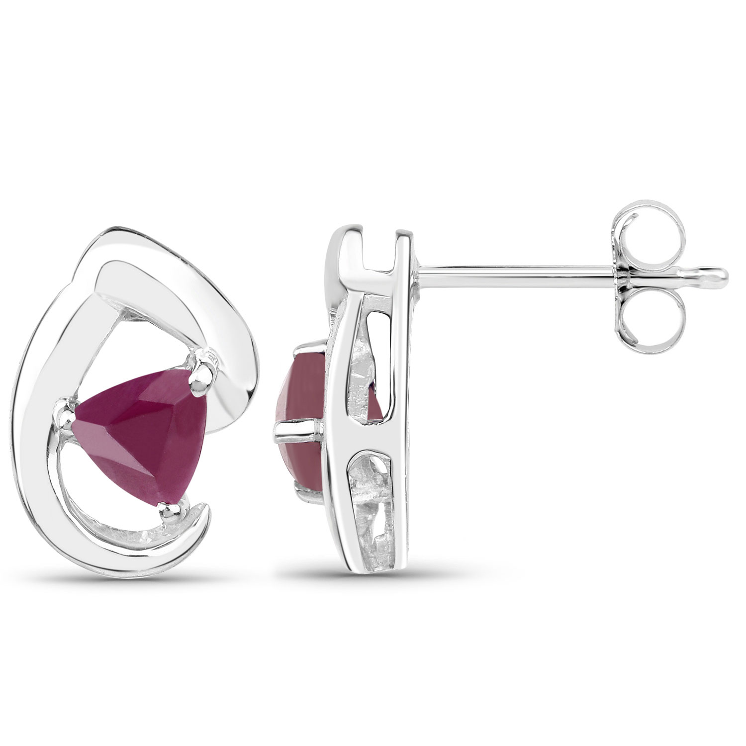 3.04 Carat Genuine Ruby .925 Sterling Silver Earrings