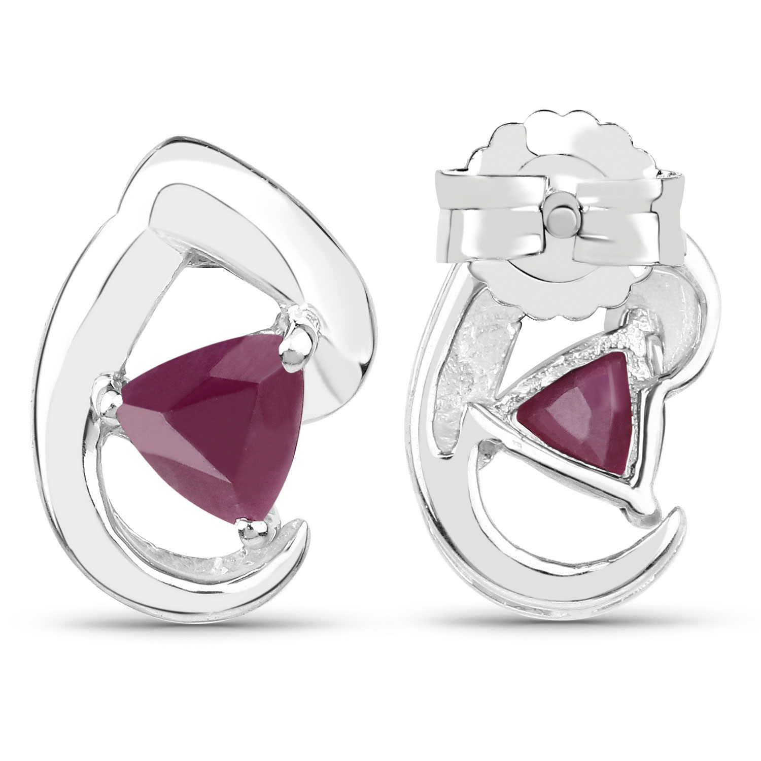 3.04 Carat Genuine Ruby .925 Sterling Silver Earrings