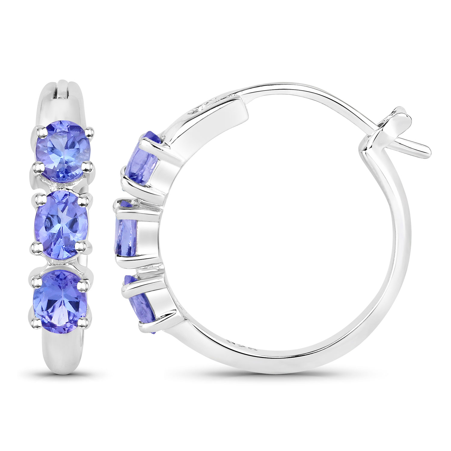 1.02 Carat Genuine Tanzanite .925 Sterling Silver Earrings