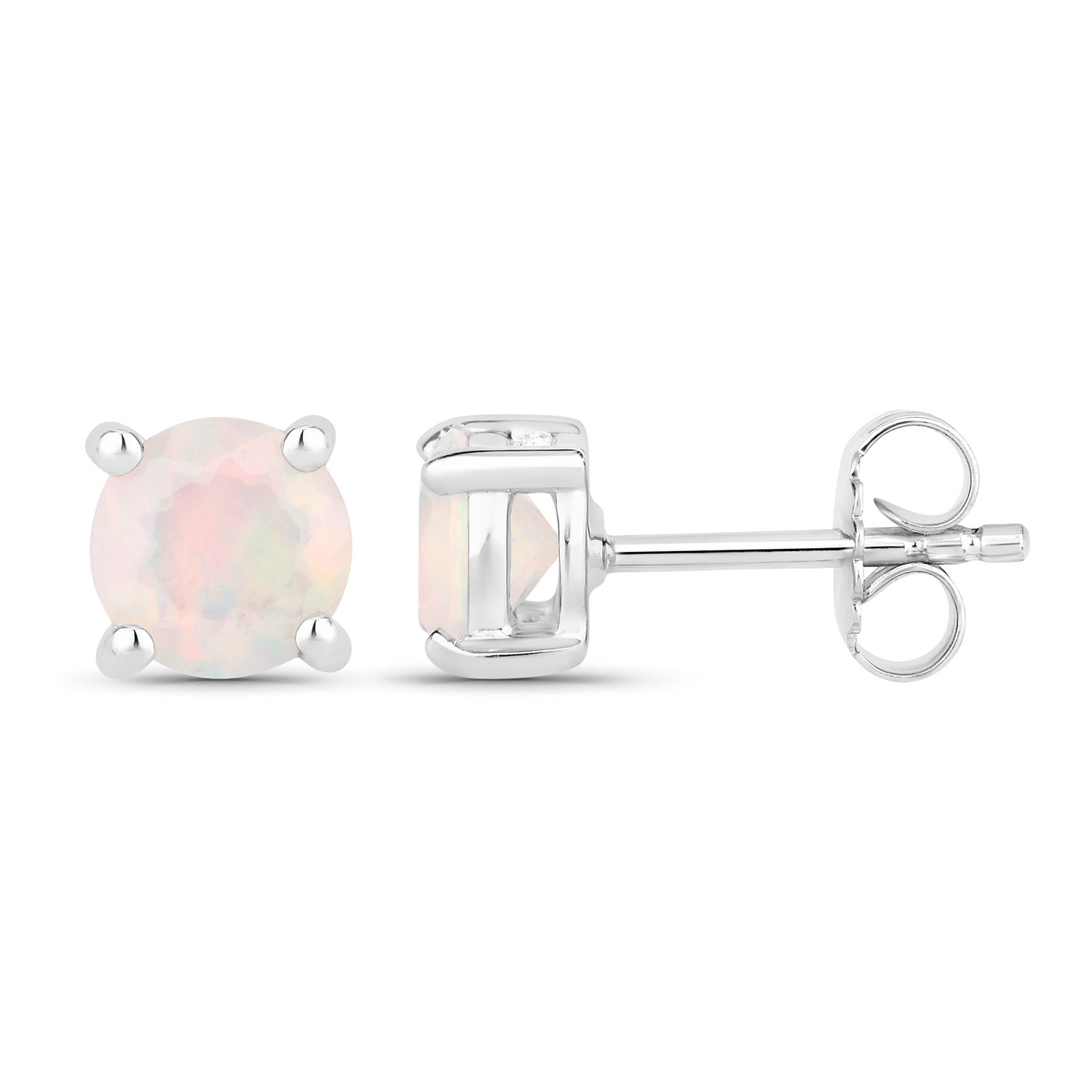 1.00 Carat Ethiopian Opal .925 Sterling Silver Earrings